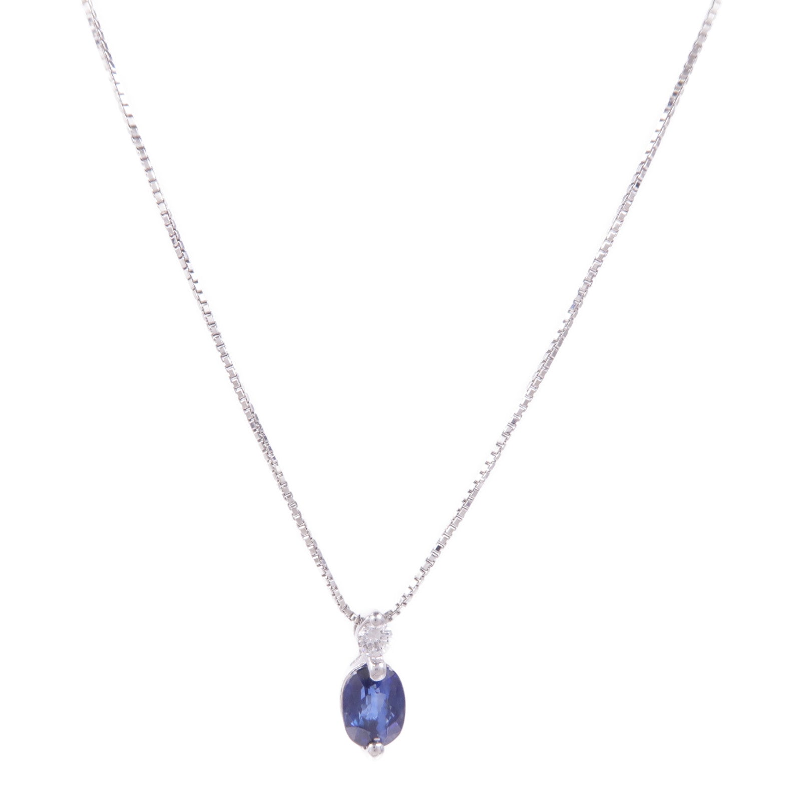JEWELRY PT900/PT850鉑金Sapphire Diamond Necklace藍寶石/鑽石項鍊