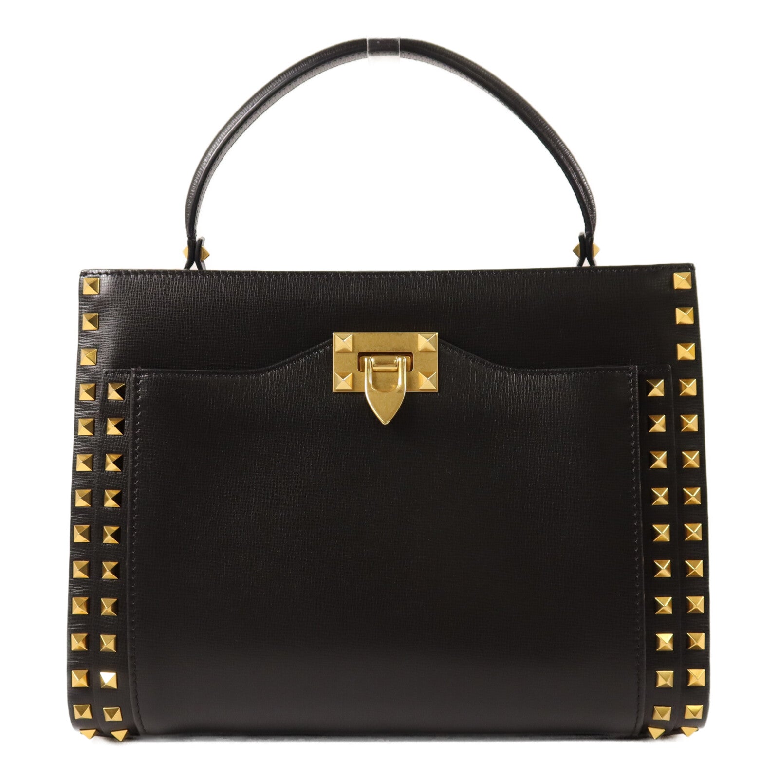 Valentino 牛皮皮革Alcove Rockstud Top Handle Medium手挽肩背兩用袋