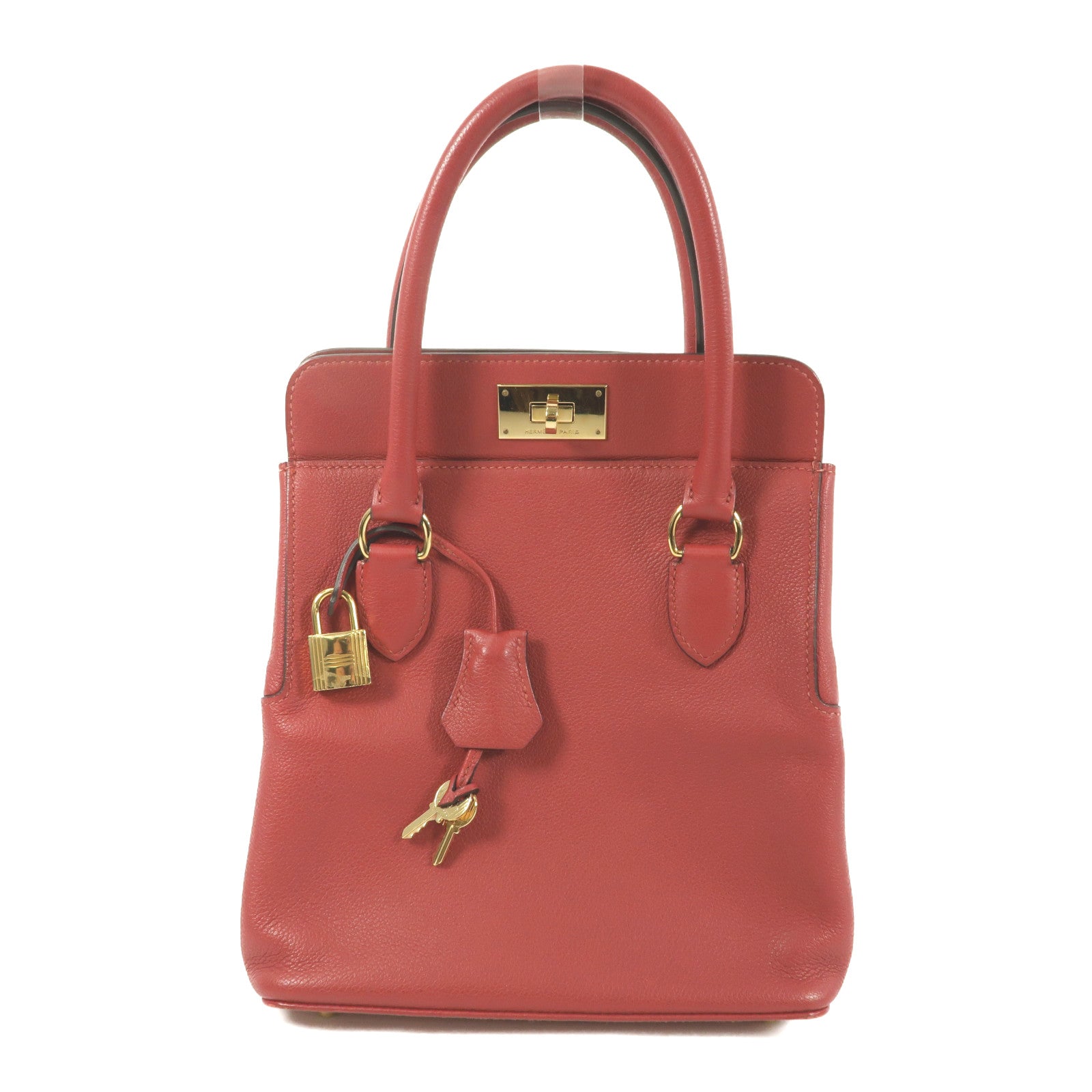 HERMES Evercolor皮革Toobox 20手挽袋Rouge Grenat