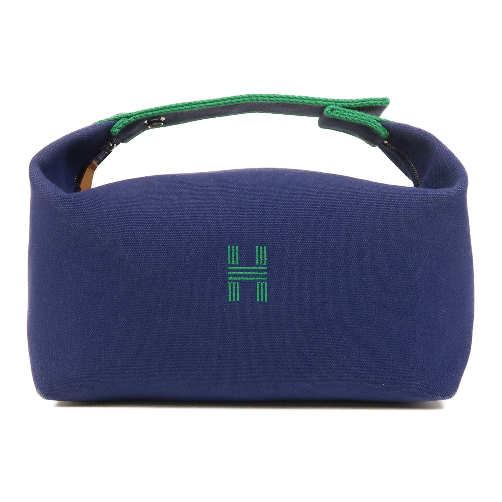 HERMES 帆布Bride A Brac GM銀扣手挽袋