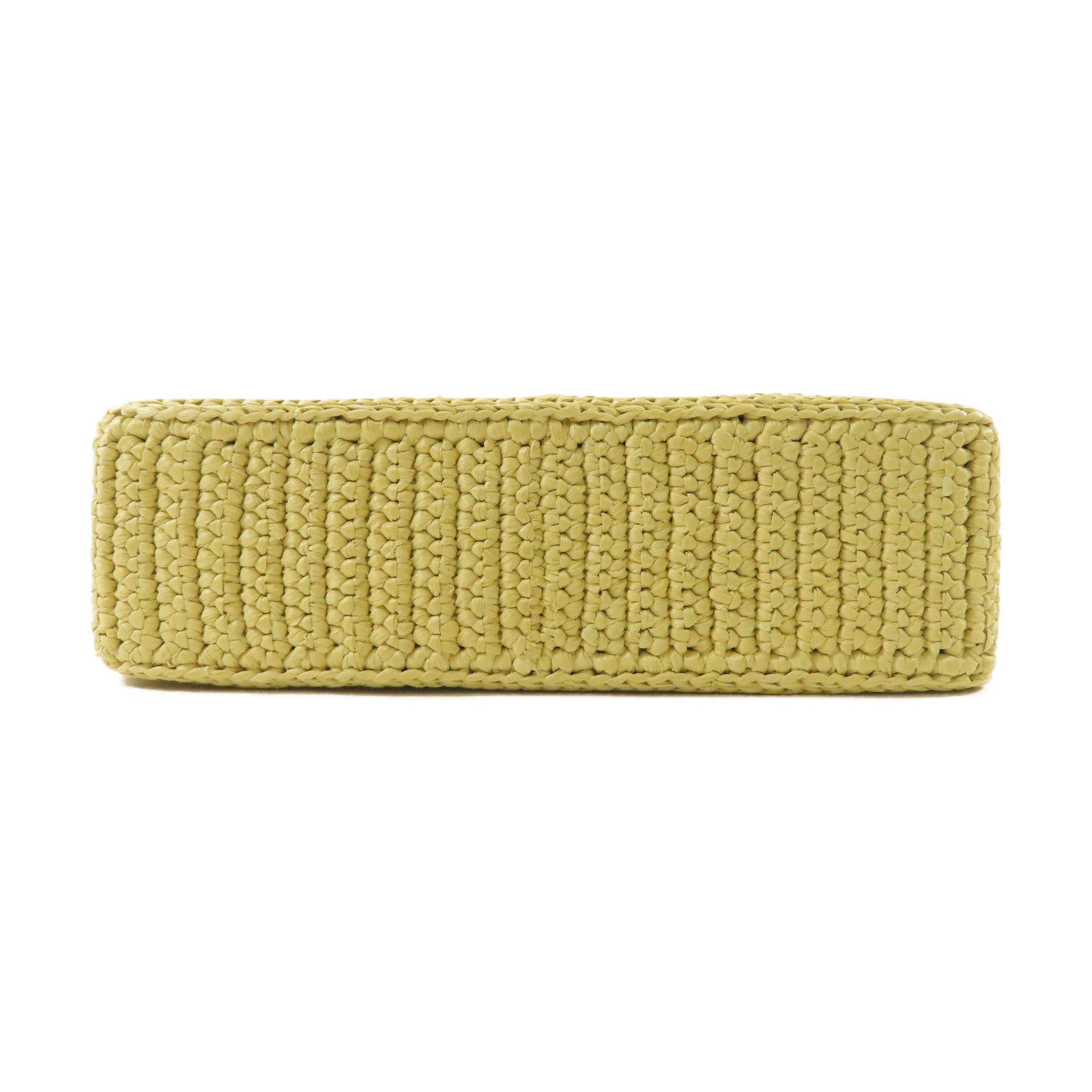 PRADA GHW Re-edition Crochet Mini Bag 2 Way Shoulder Bag 1BC204 Raffia Yellow