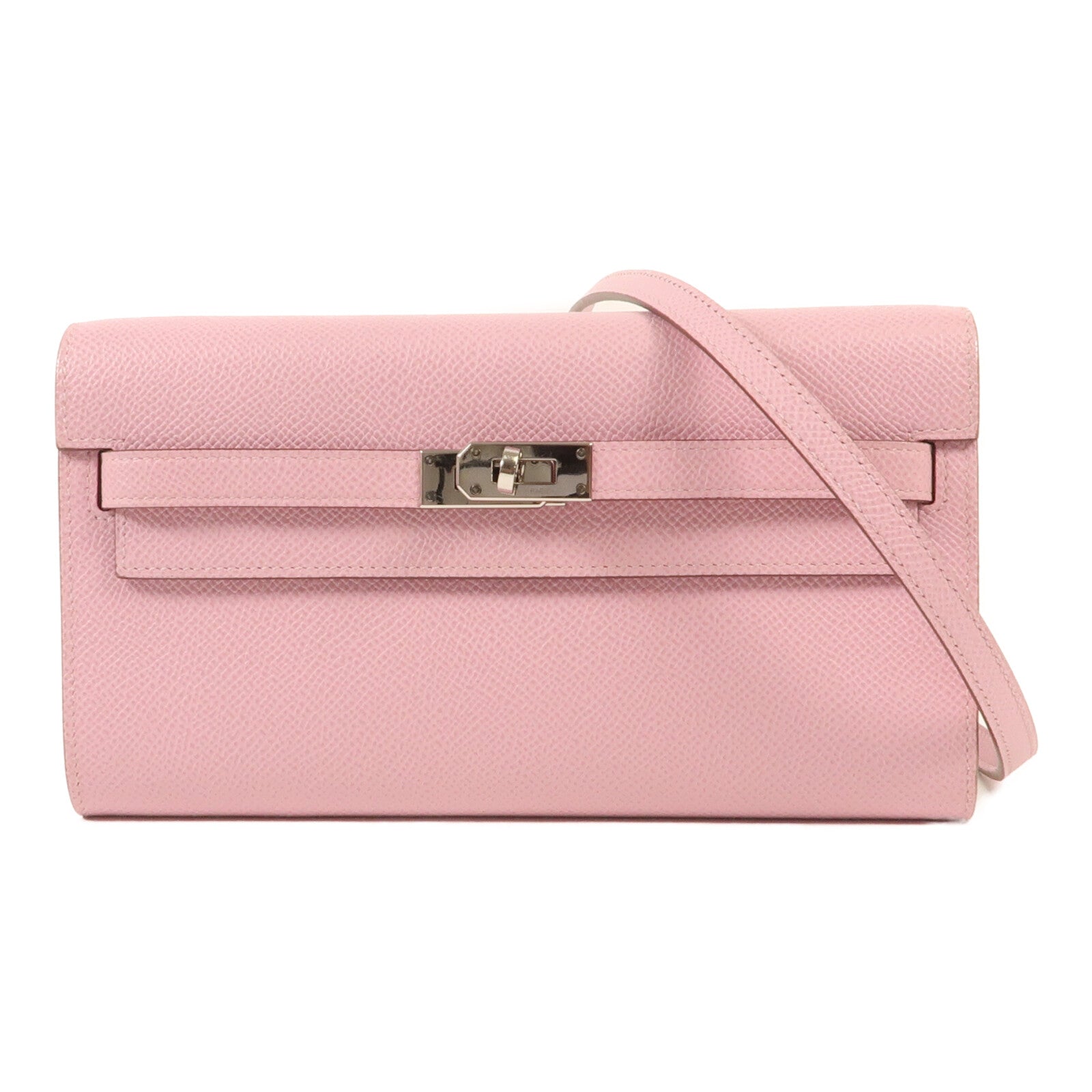 HERMES 【激減優惠】Epsom皮革Kelly To Go銀扣肩背袋Mauve Sylvestre