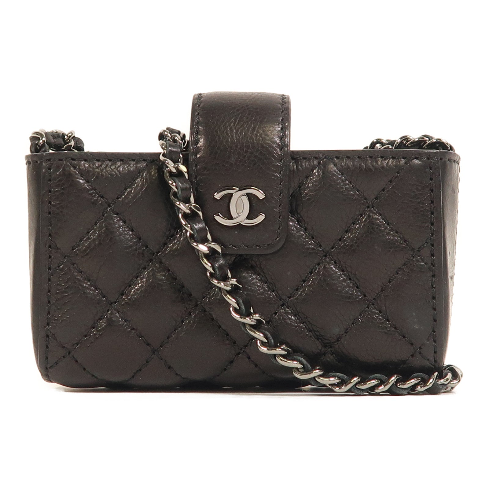 CHANEL 【激減優惠】牛皮皮革Chain Shoulder銀扣鏈帶肩背袋