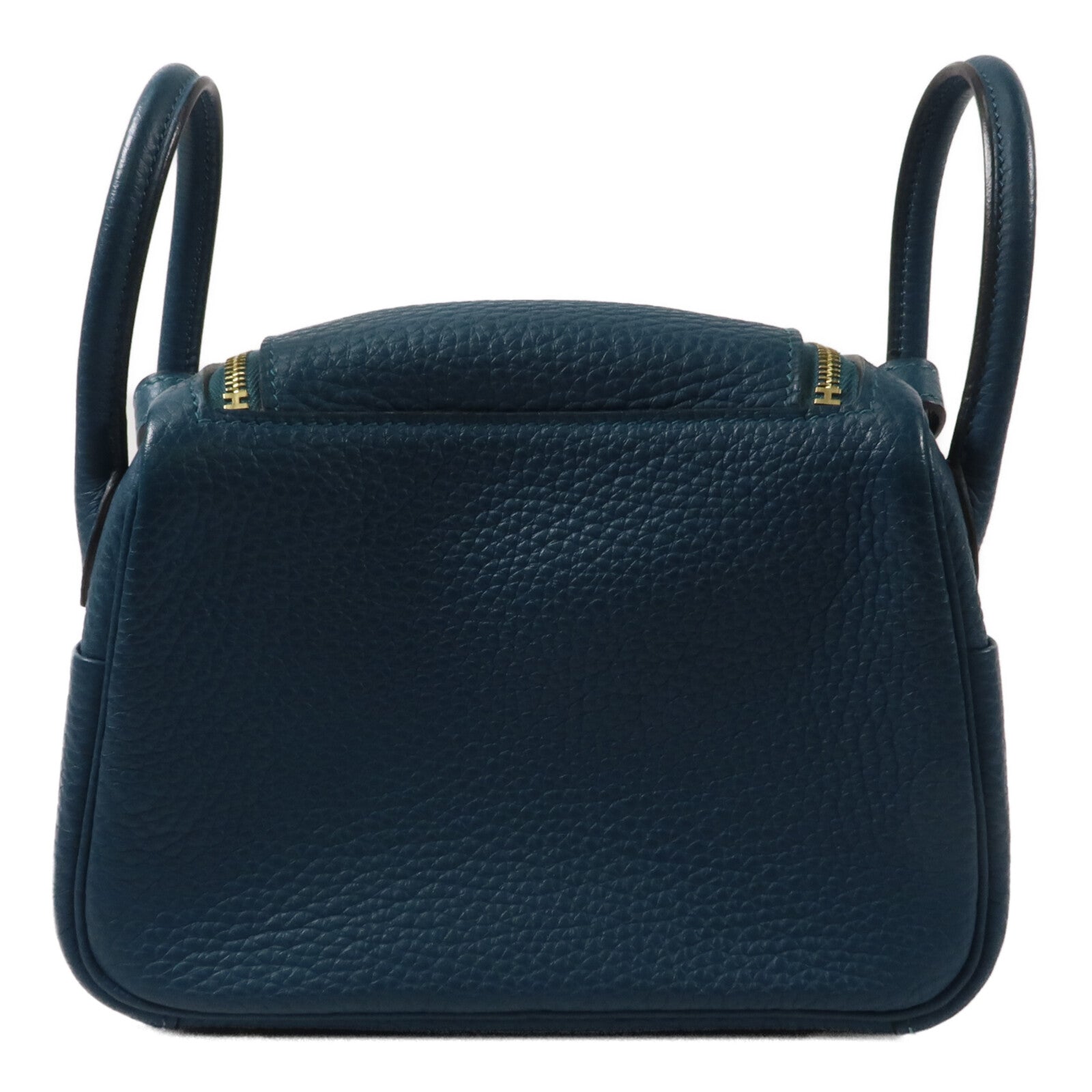 HERMES Clemence皮革Mini Lindy手挽肩背兩用袋Vert Bosphore