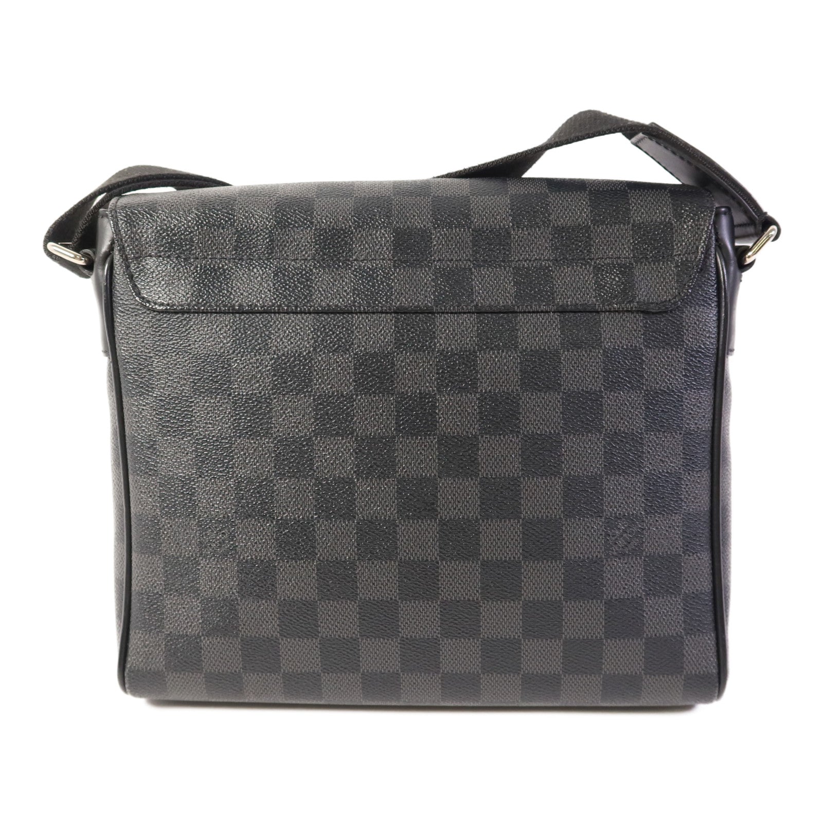 LOUIS VUITTON Damier Graphite Distrist PM銀扣肩背袋