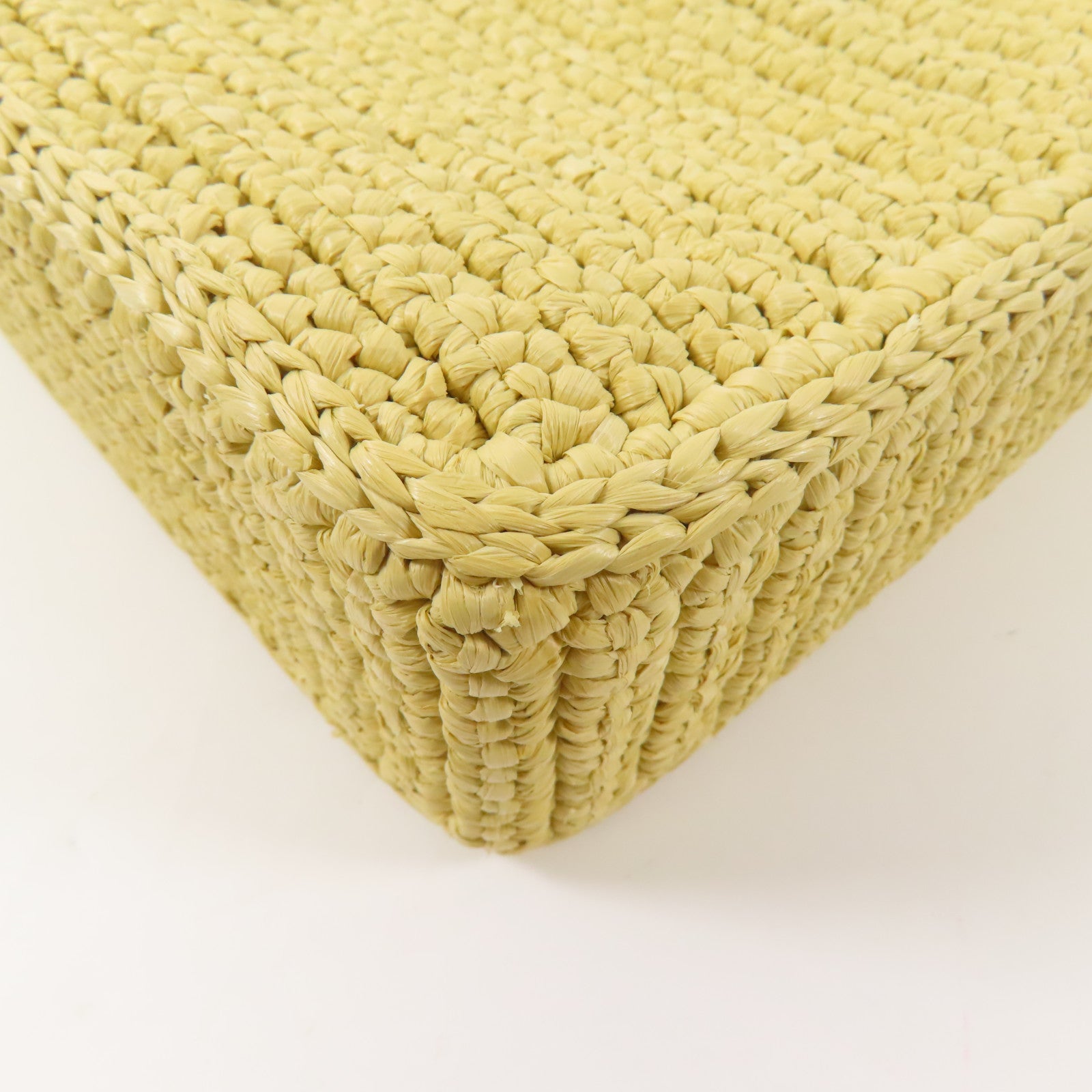 PRADA GHW Re-edition Crochet Mini Bag 2 Way Shoulder Bag 1BC204 Raffia Yellow