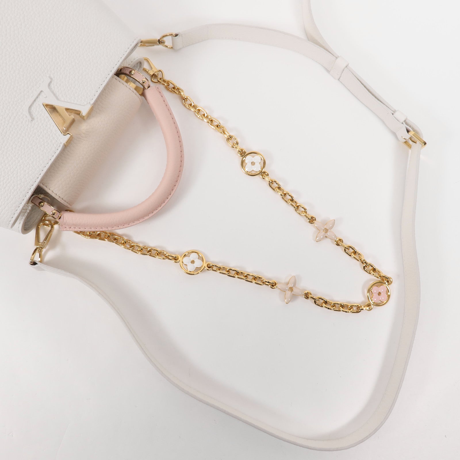 LOUIS VUITTON 牛皮皮革Capucines BB金扣手挽肩背兩用袋