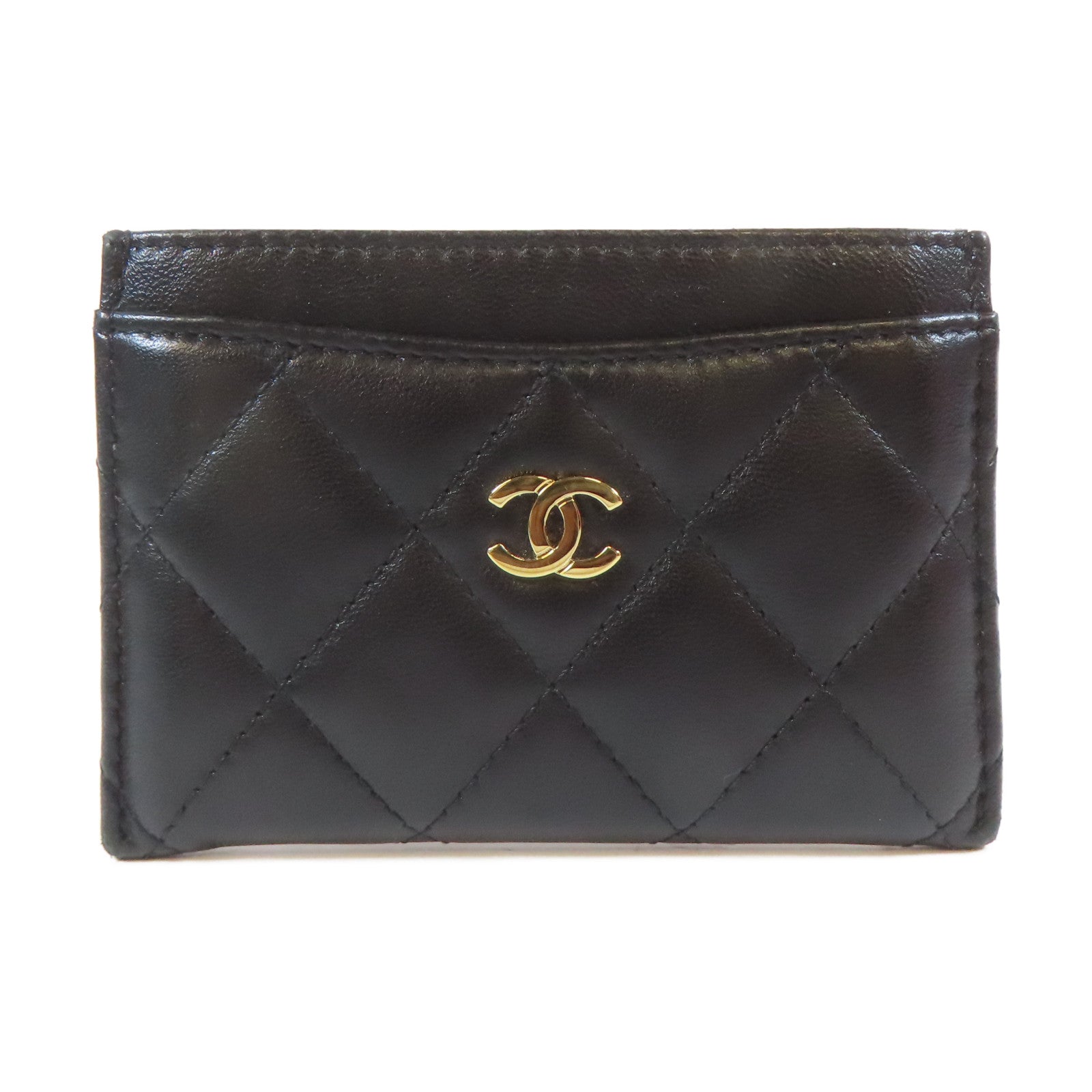 CHANEL 菱格羊皮皮革Card Holder金扣卡片套黑色– Brand Off Hong