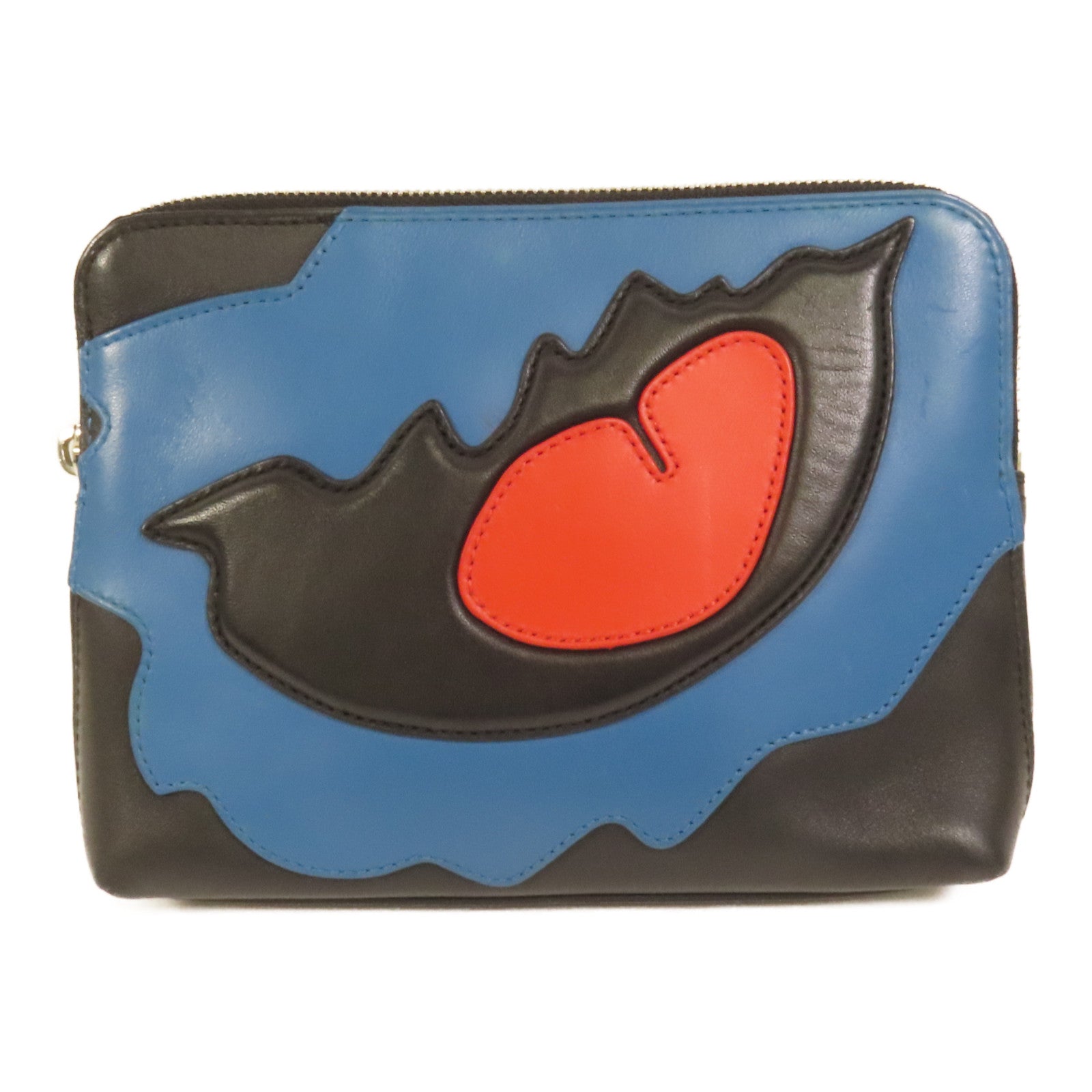 SELECTION 牛皮皮革Pouch銀扣手拿包