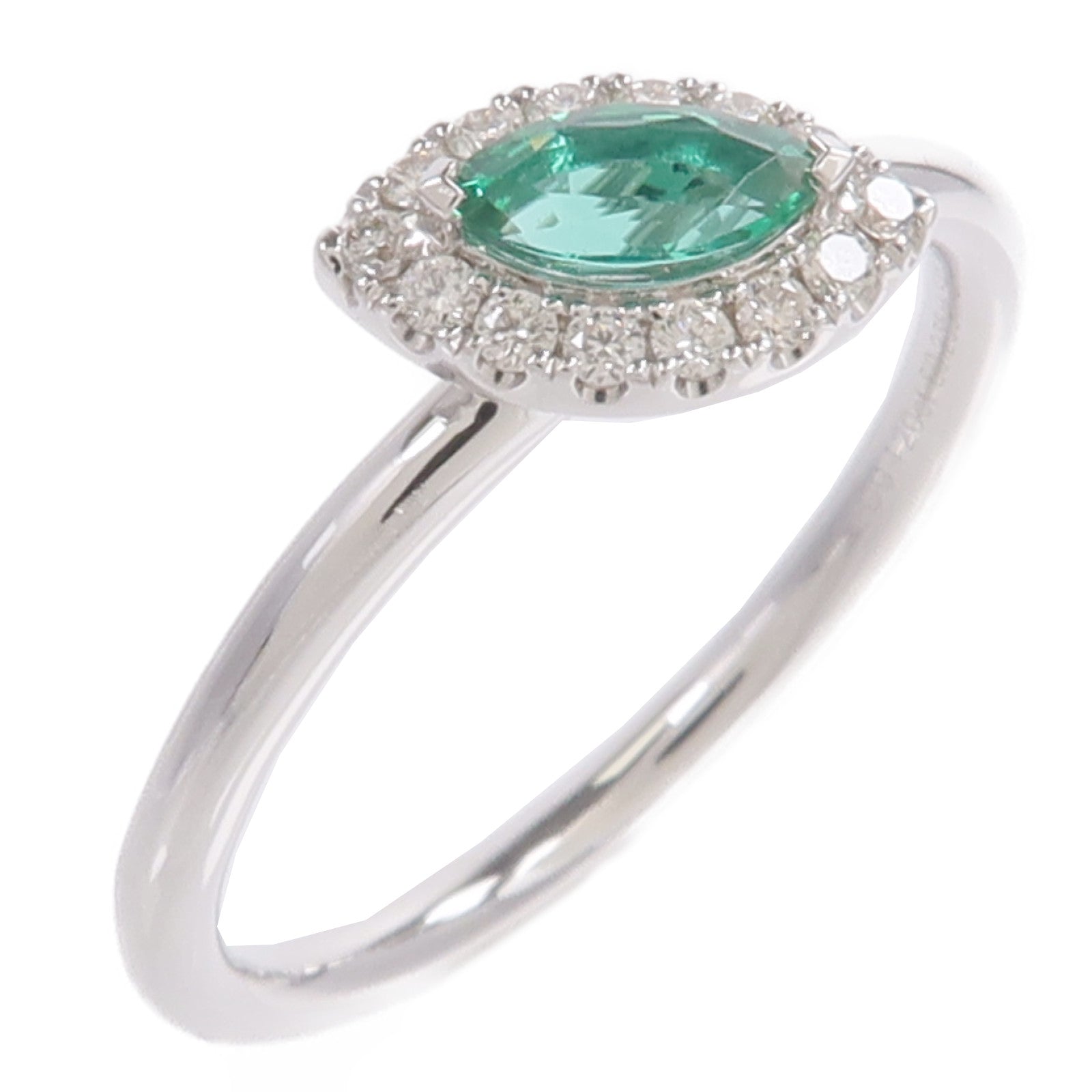 JEWELRY 18K白金Emerald Diamond Ring綠寶石/鑽石戒指