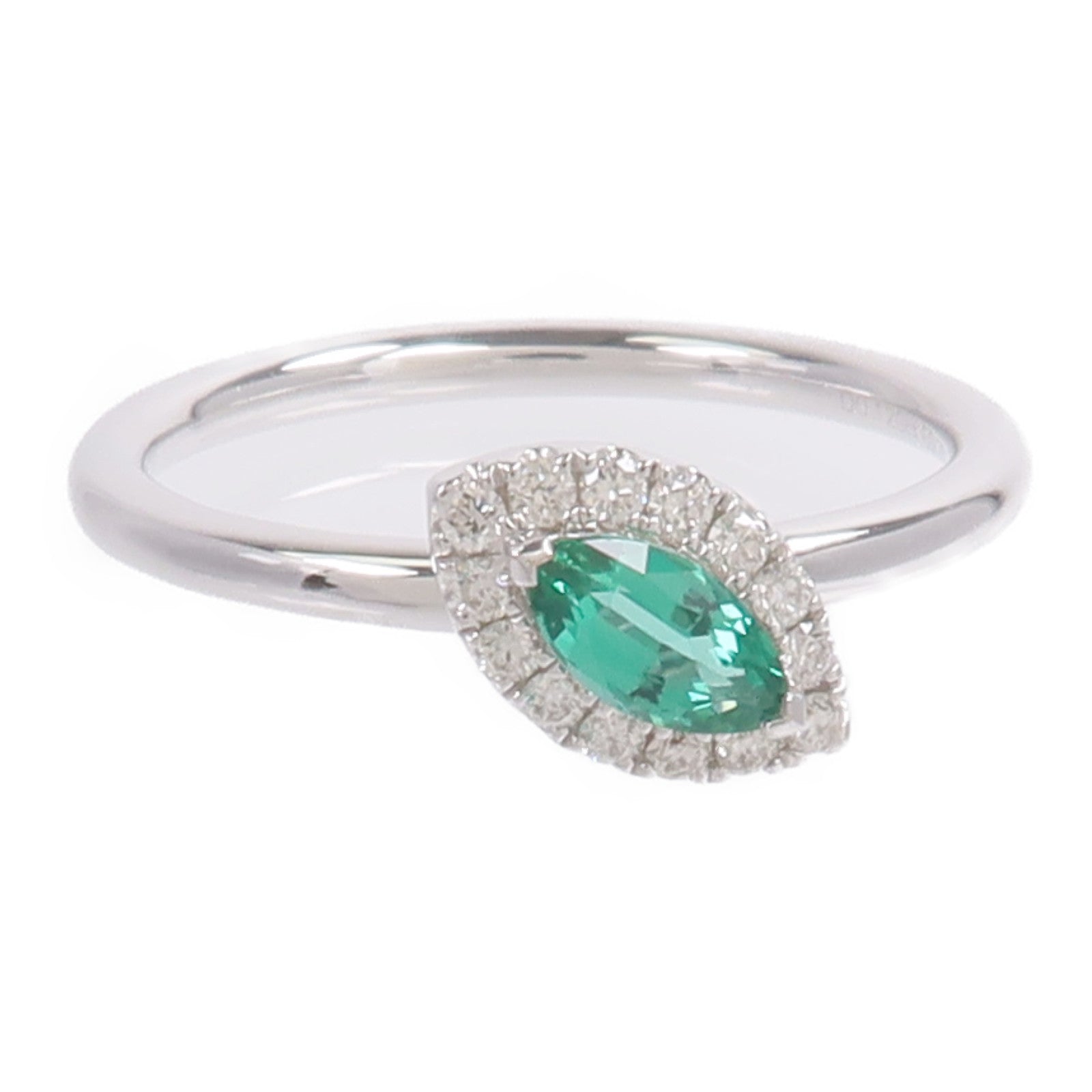 JEWELRY 18K白金Emerald Diamond Ring綠寶石/鑽石戒指