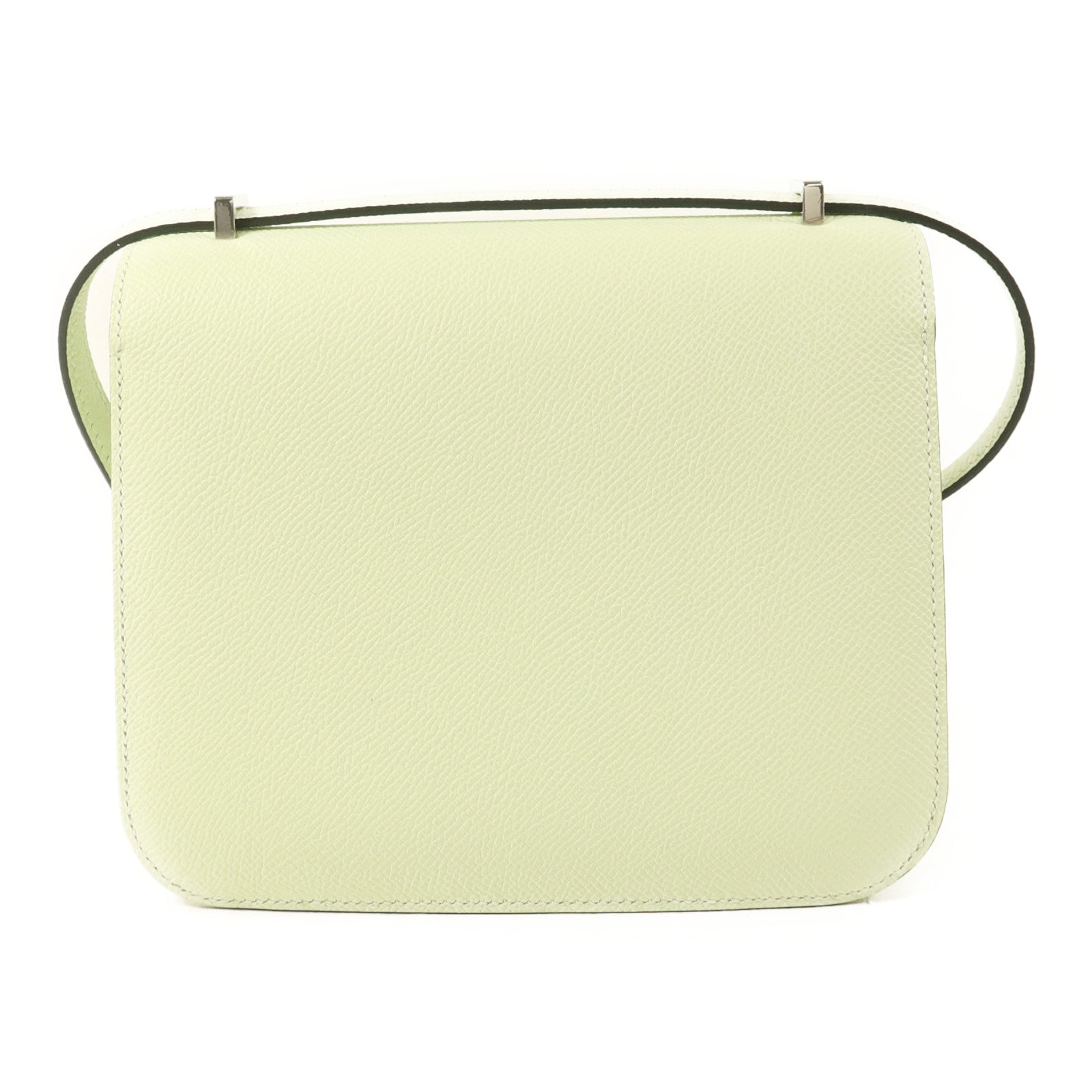 HERMES Epsom皮革Constance Mini II銀扣肩背袋Vert Fizz
