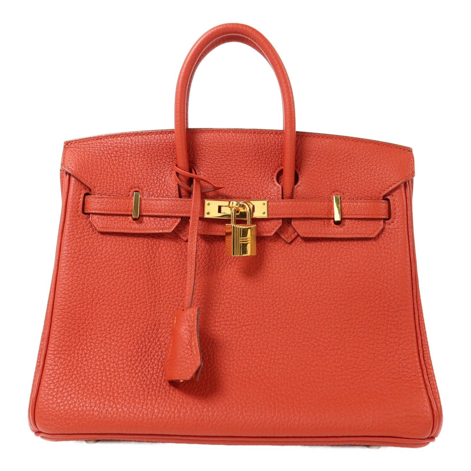 HERMES Togo皮革Birkin 25金扣手挽袋Rouge Casaque
