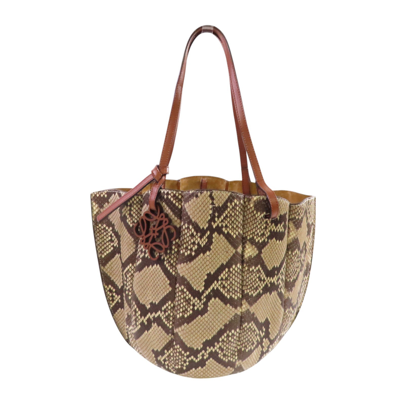 LOEWE 蛇皮皮革Shell Tote Small Tote Bag肩背袋