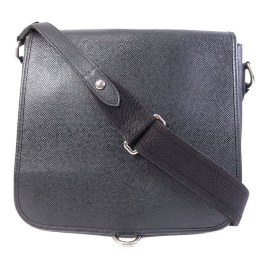 LOUIS VUITTON Taiga皮革Andrei銀扣肩背袋