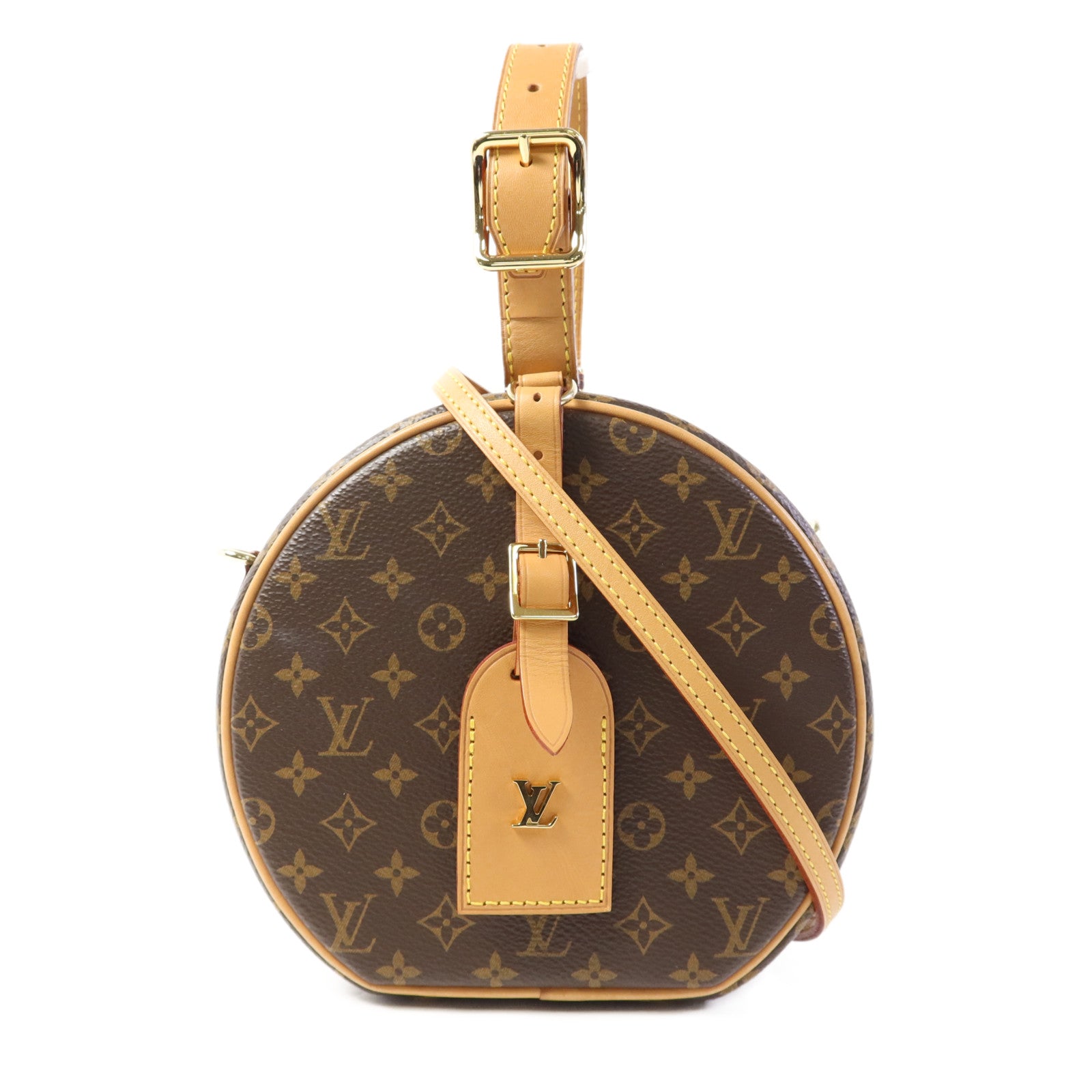 LOUIS VUITTON Monogram Petite Boite Chapeau金扣手挽肩背兩用袋