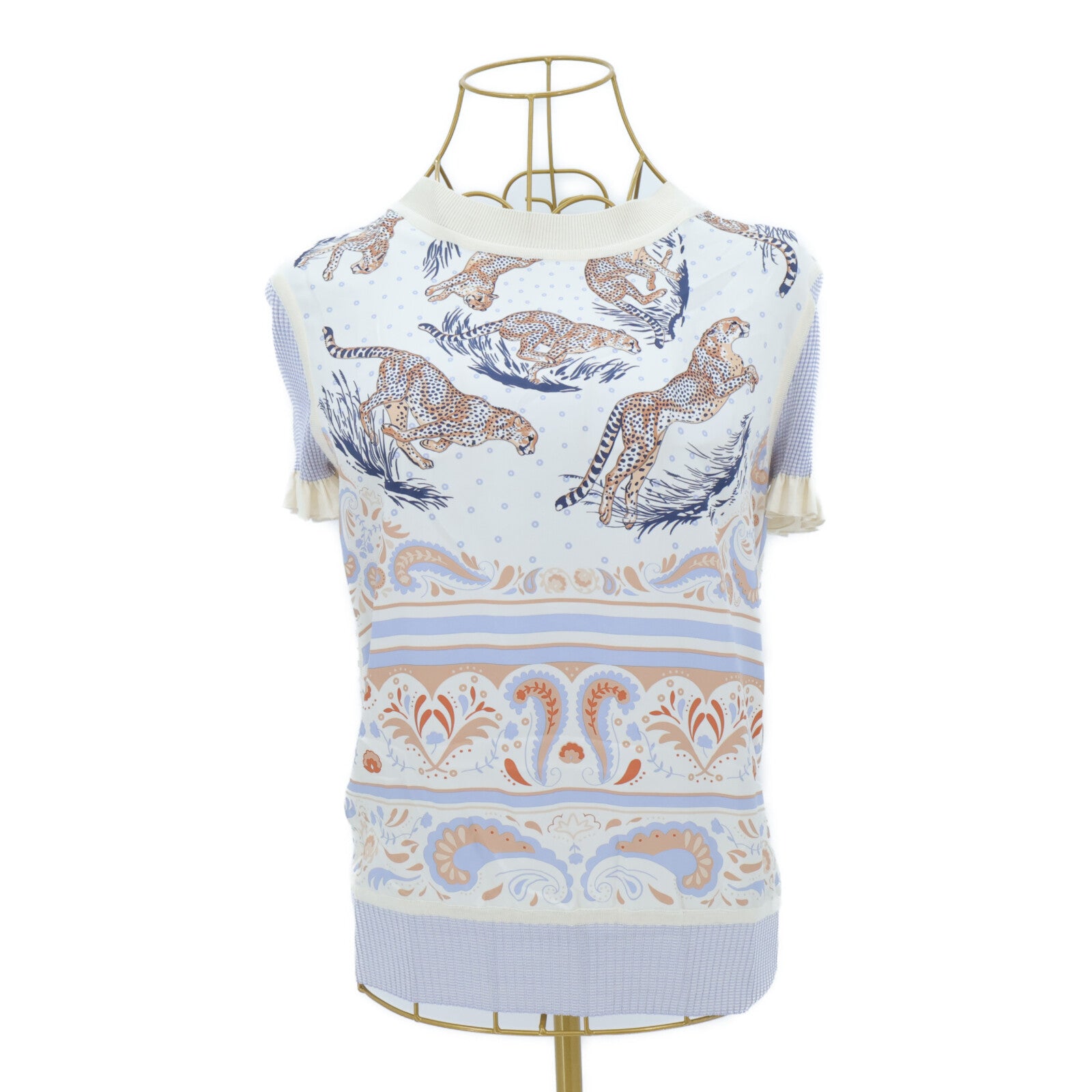 HERMES Short-Sleeve Twillaine Sweater上衣