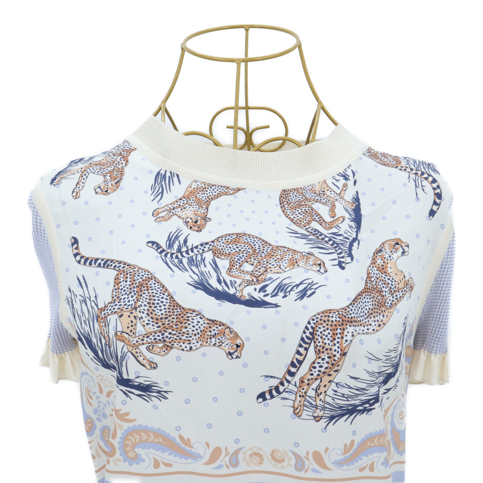 HERMES Short-Sleeve Twillaine Sweater上衣
