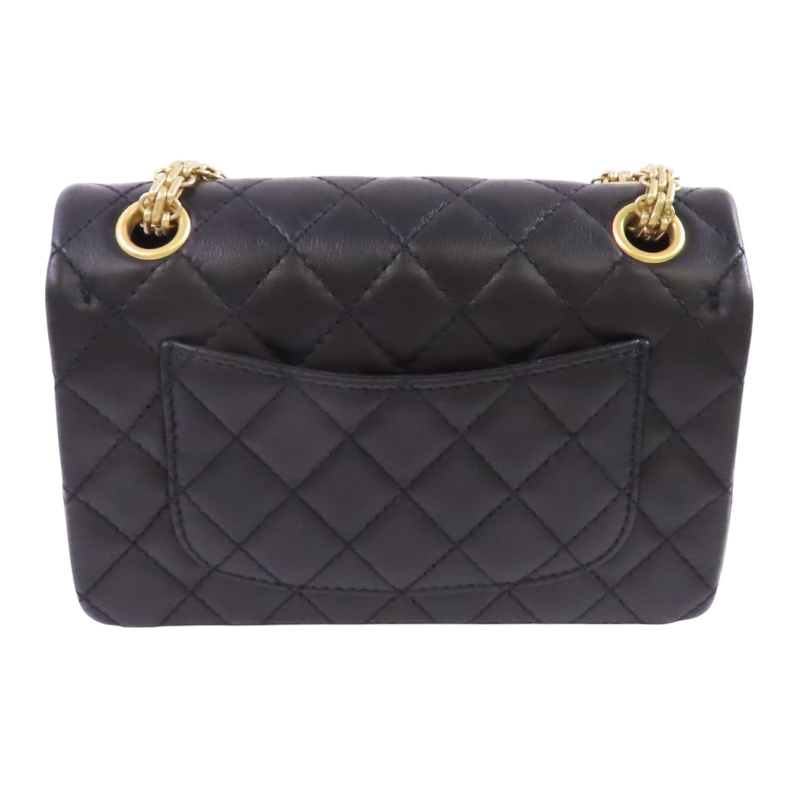 CHANEL 牛皮皮革2.55 Mini Classis Chain Shoulder Bag金扣鏈帶肩背袋