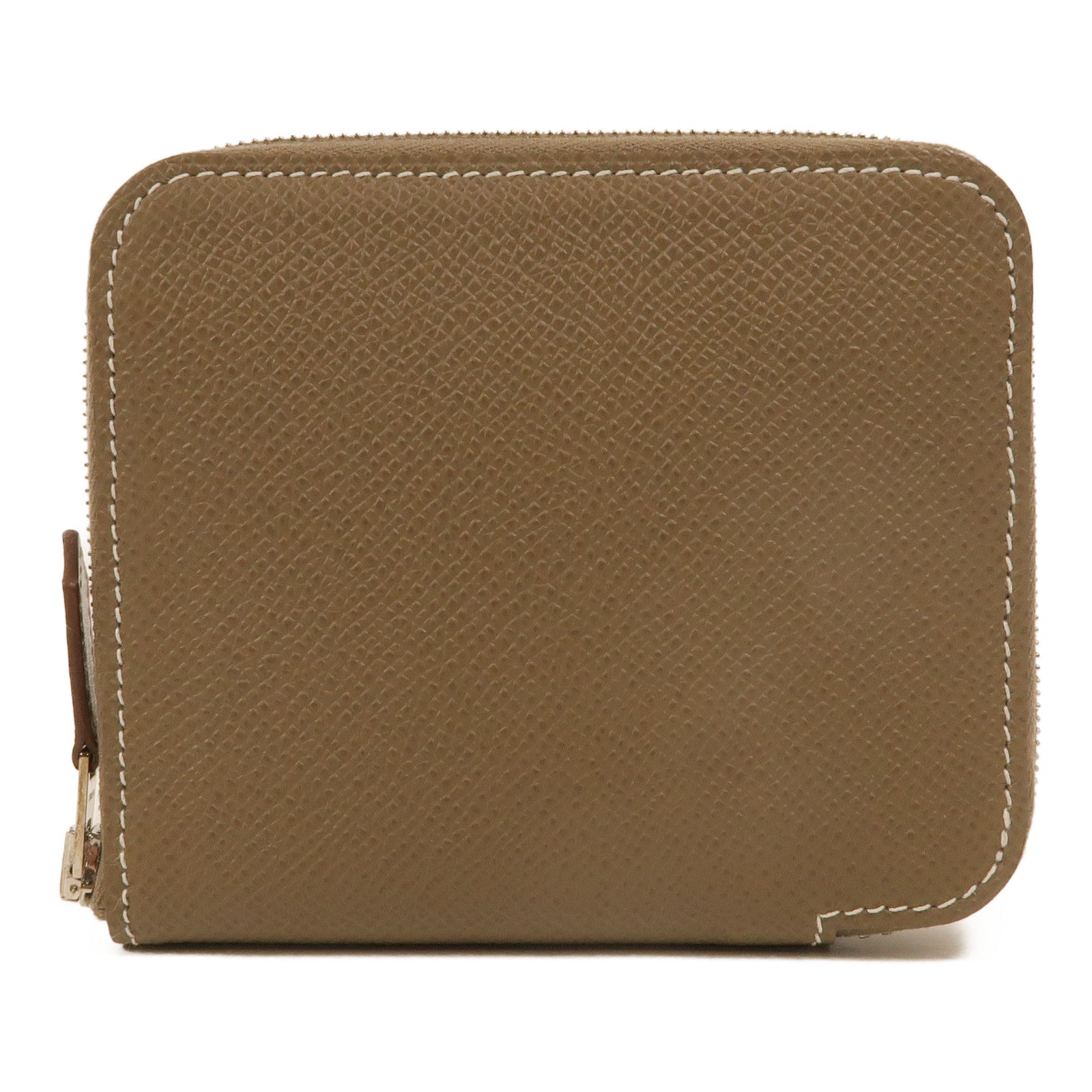 HERMES Epsom皮革Silk In Compact Wallet錢包Etoupe
