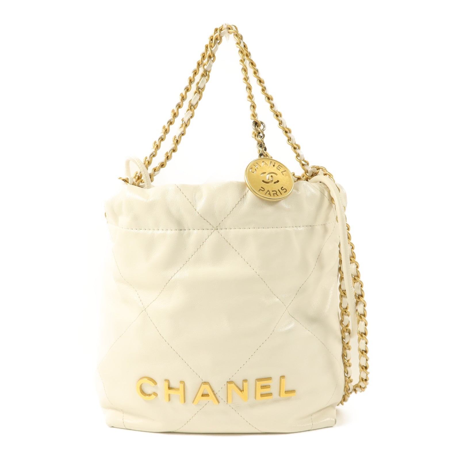 CHANEL 牛皮皮革Chanel 22 Mini金扣手挽肩背兩用袋