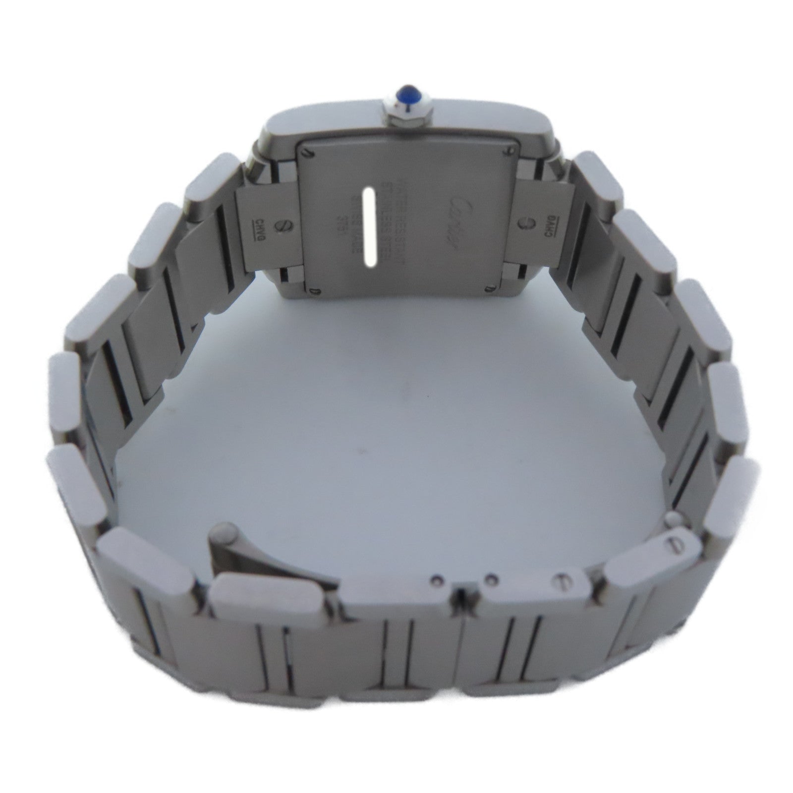 CARTIER Tank Francaise不鏽鋼手錶石英機芯白色