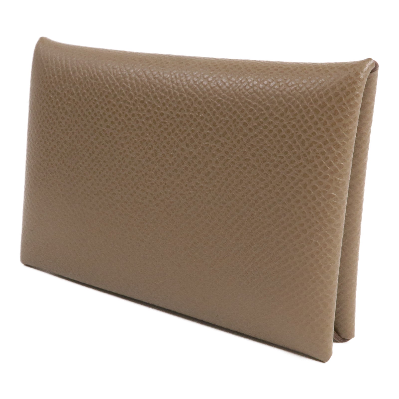 HERMES Epsom皮革Calvi銀扣卡片套