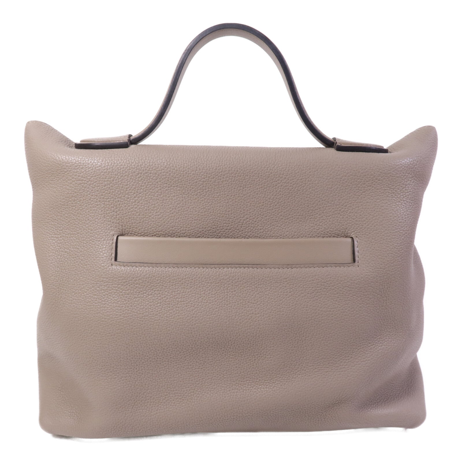 HERMES Togo皮革24/24 35CM銀扣手挽袋Gris Asphalt