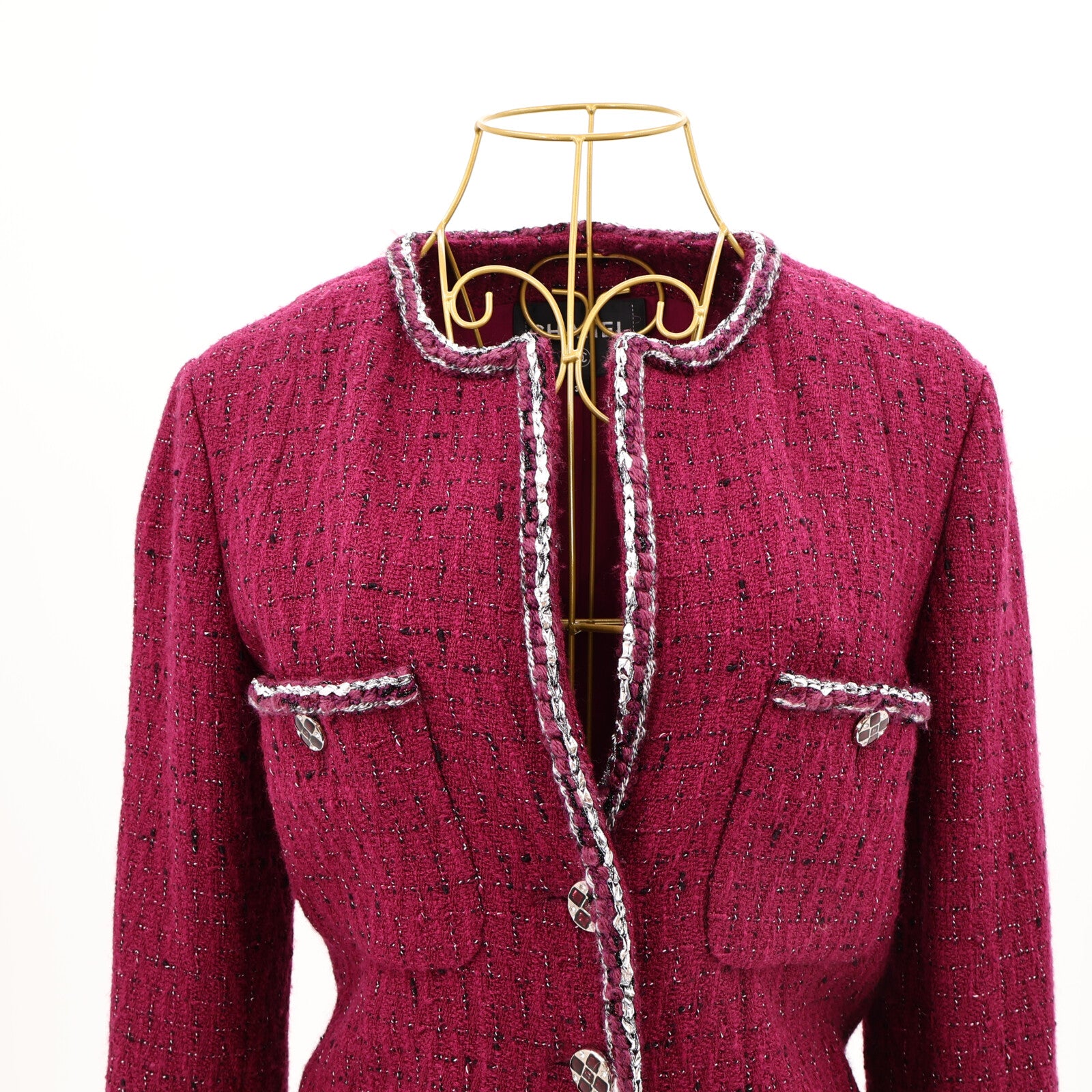 CHANEL Wool/Silk Metiers D'Art Look 42 Tweed Jacket外套