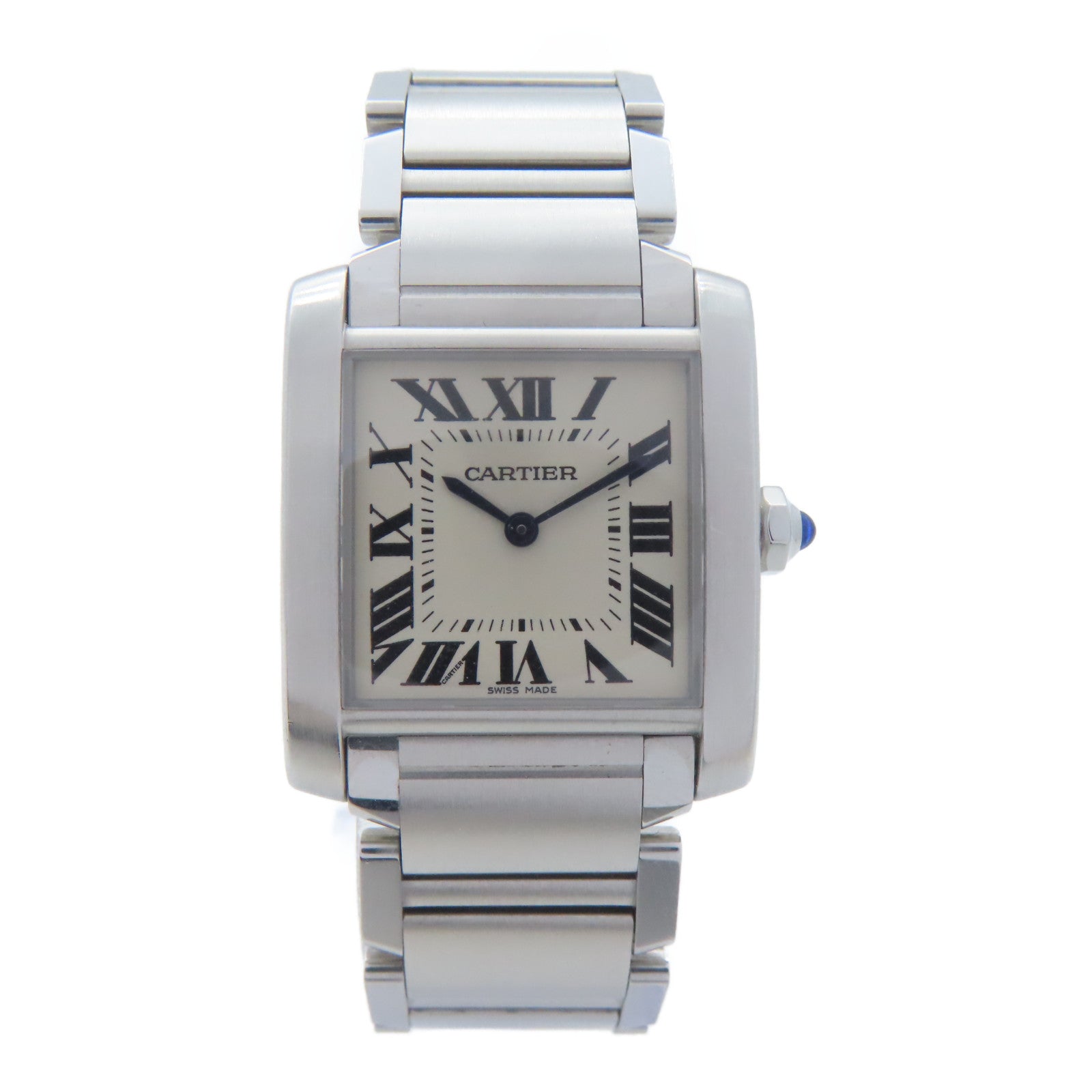 CARTIER Tank Francaise不鏽鋼手錶石英機芯白色