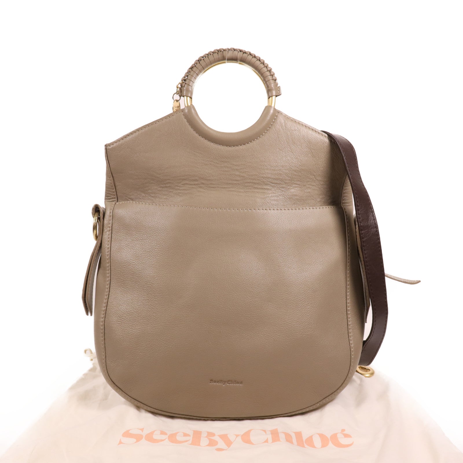 SEE BY CHLOE 牛皮皮革Shoulder Bag金扣手挽肩背兩用袋