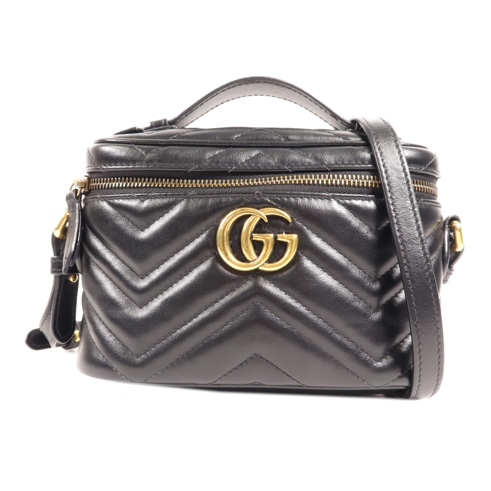 GUCCI 皮革Chain Shoulder金扣手挽肩背兩用袋