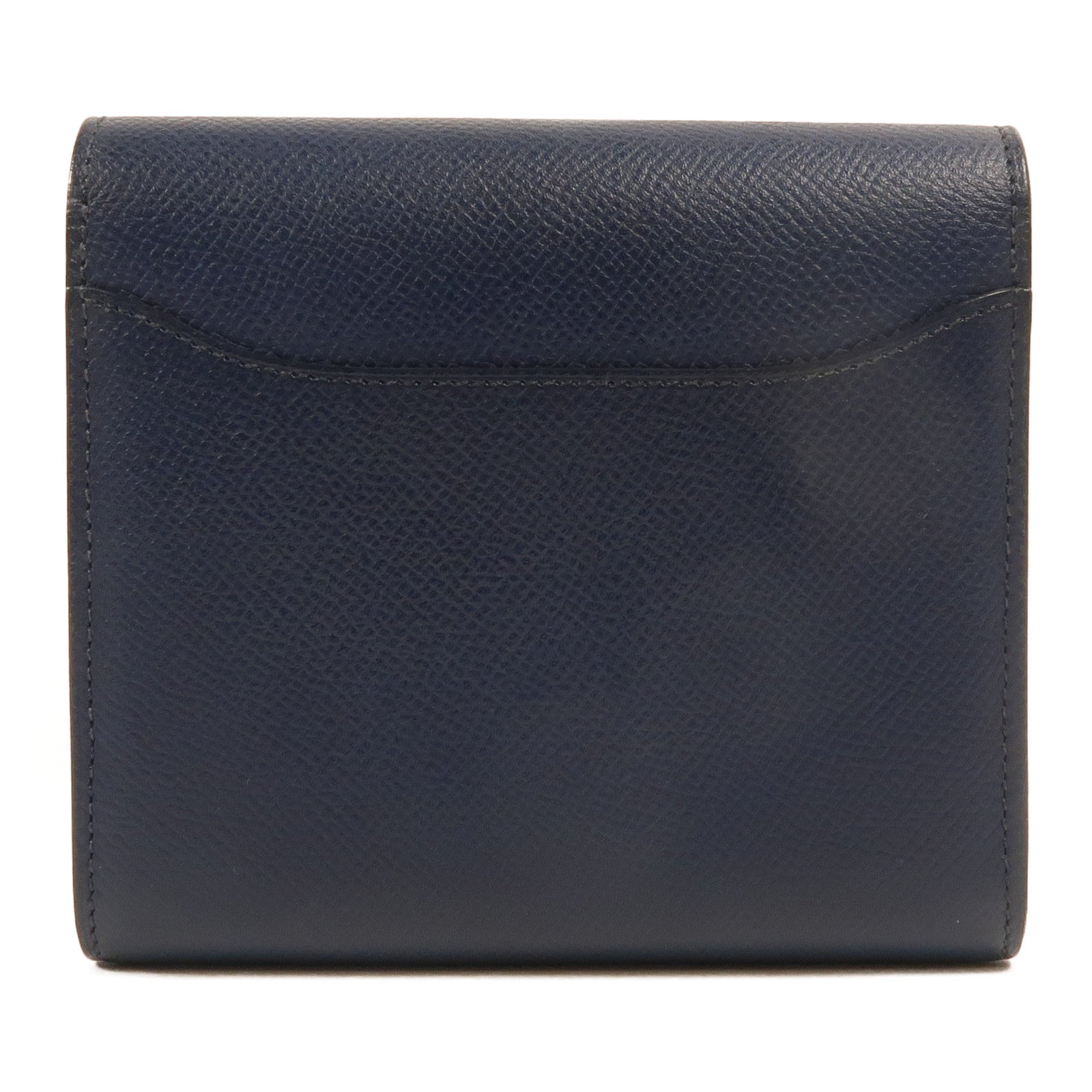 HERMES Epsom皮革Constance Compact Wallet錢包Bleu Saphir