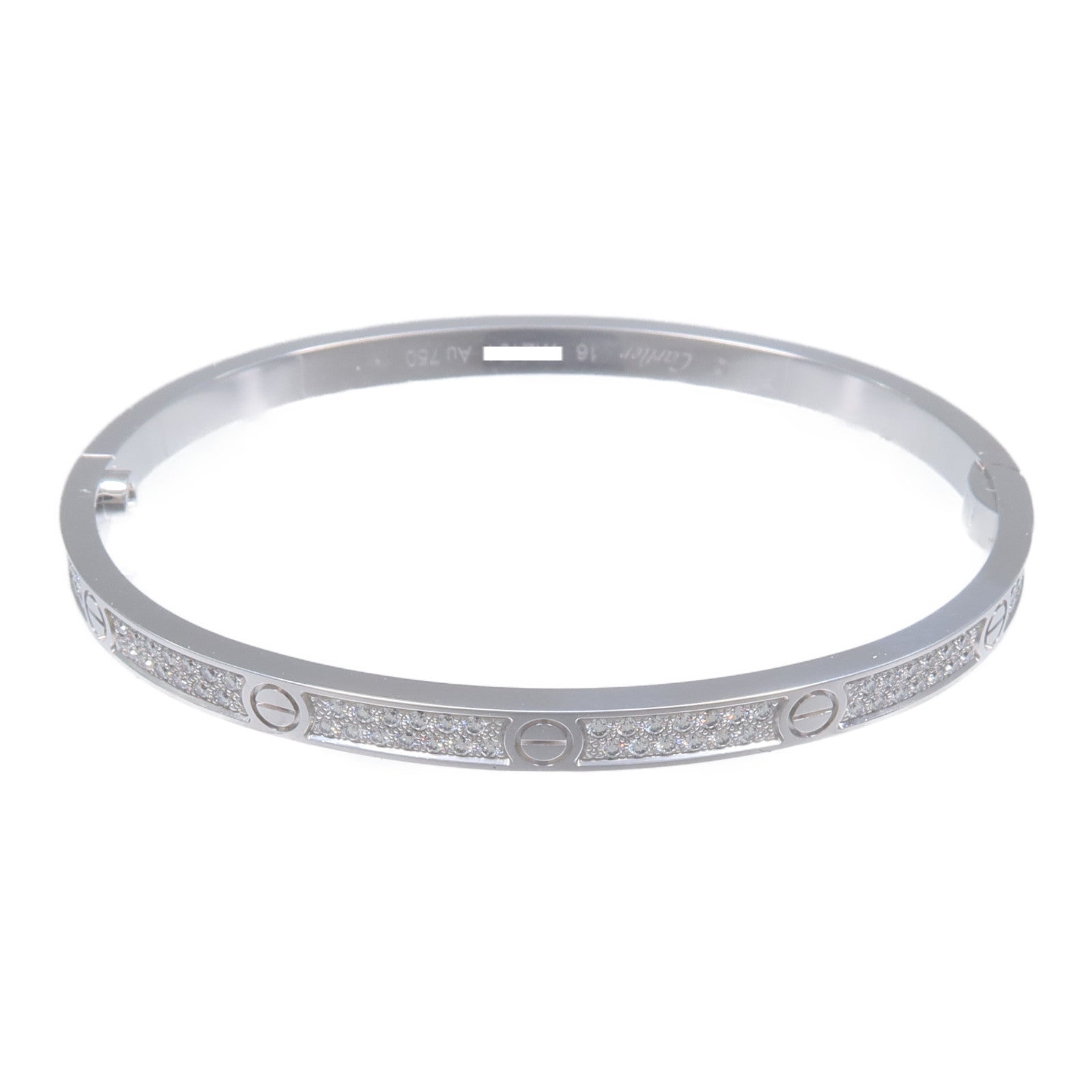CARTIER 18K白金Love Bracelet Small Model Full Diamonds鑽石手鐲