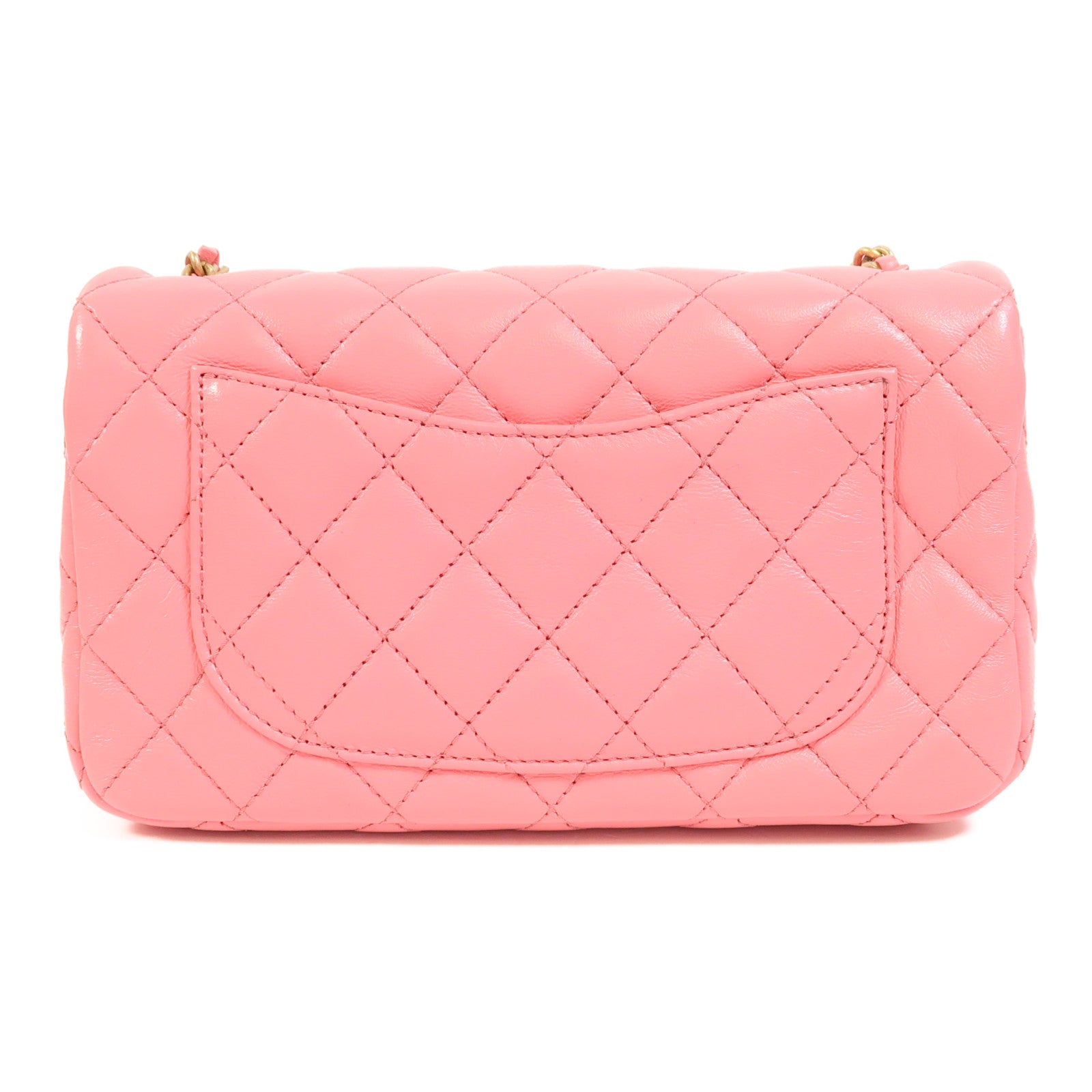 CHANEL 羊皮皮革Mini Classic 20金扣鏈帶肩背袋