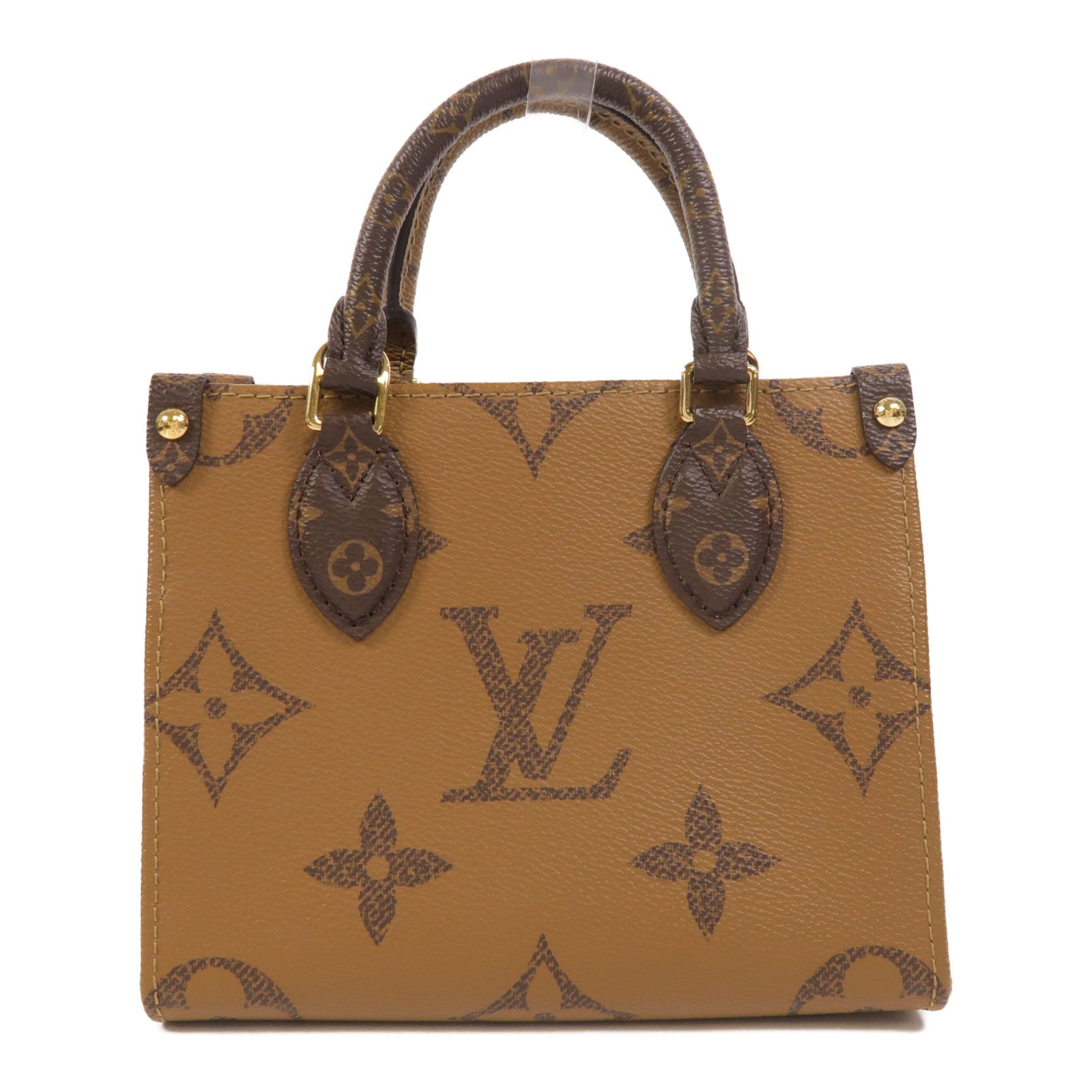 LOUIS VUITTON Monogram Reverse On The Go BB金扣手挽肩背兩用袋