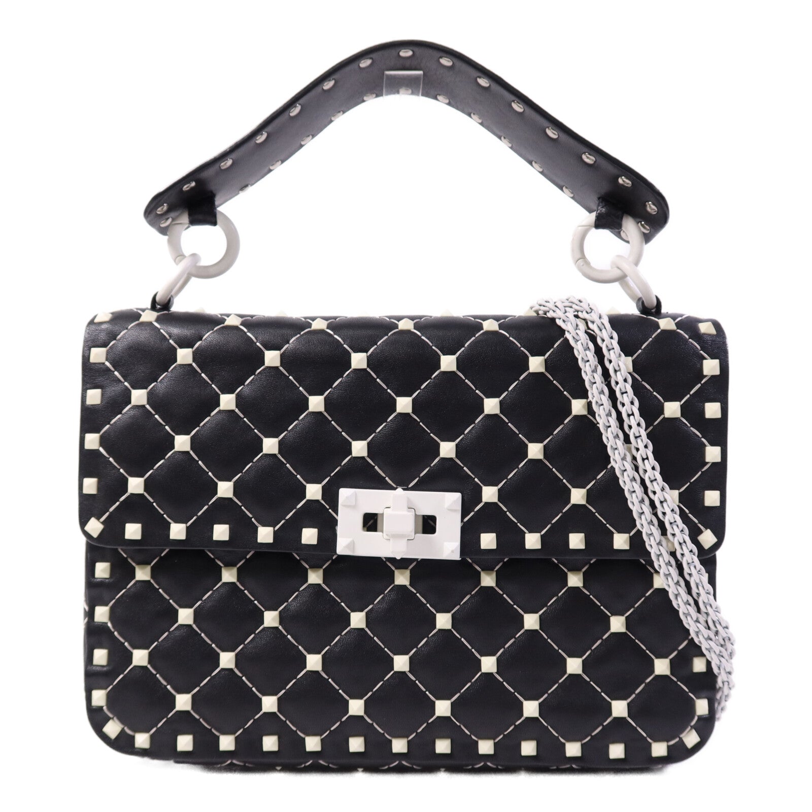 Valentino 皮革2 Way Shoulder Bag鏈帶手挽肩背兩用袋