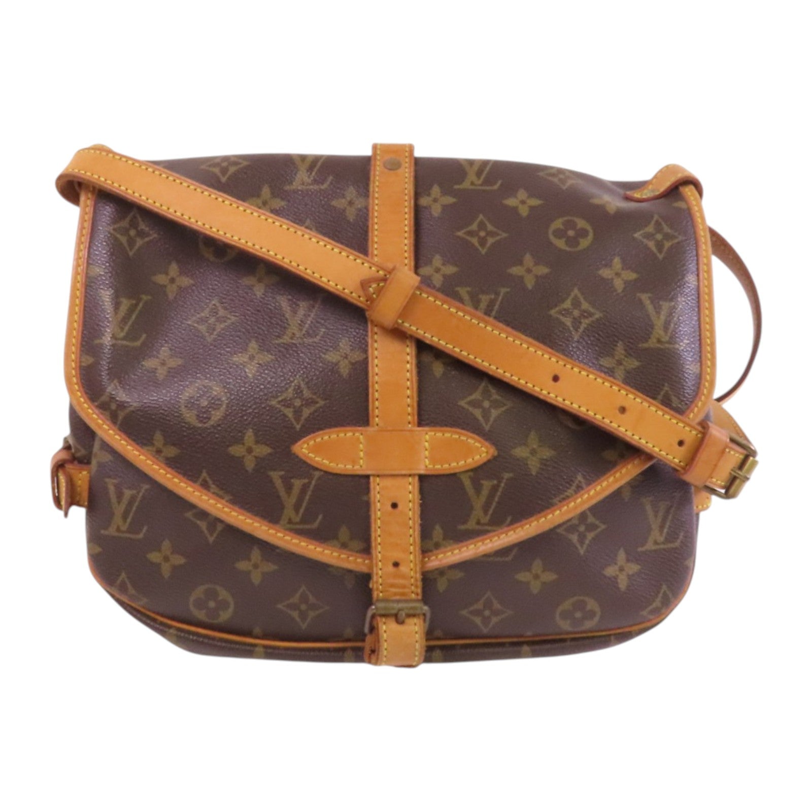 LOUIS VUITTON Monogram Saumur 30金扣肩背袋
