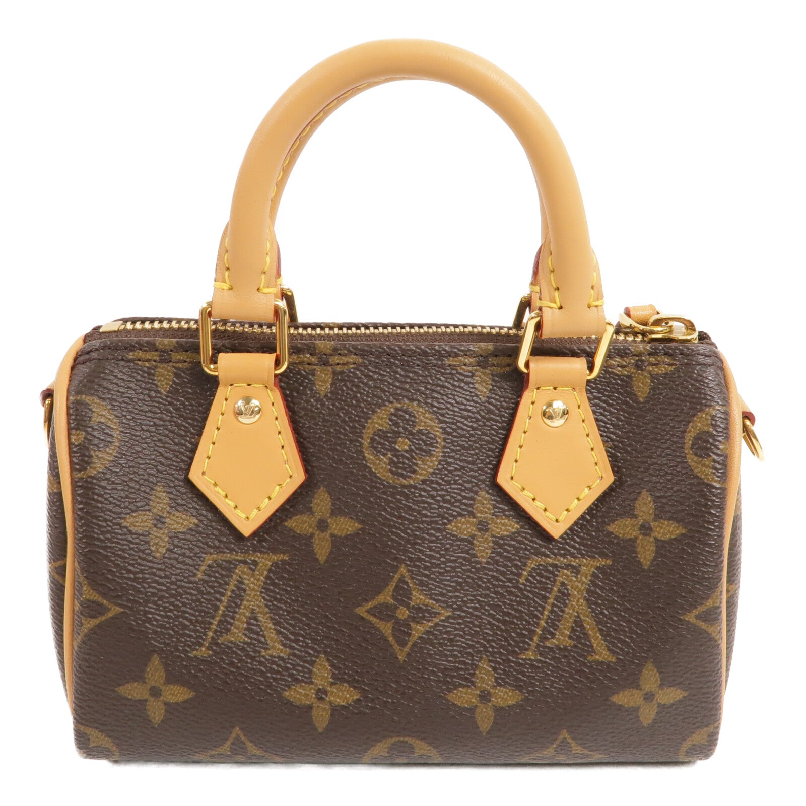 LOUIS VUITTON Monogram Vivienne Nano Speedy金扣手挽肩背兩用袋