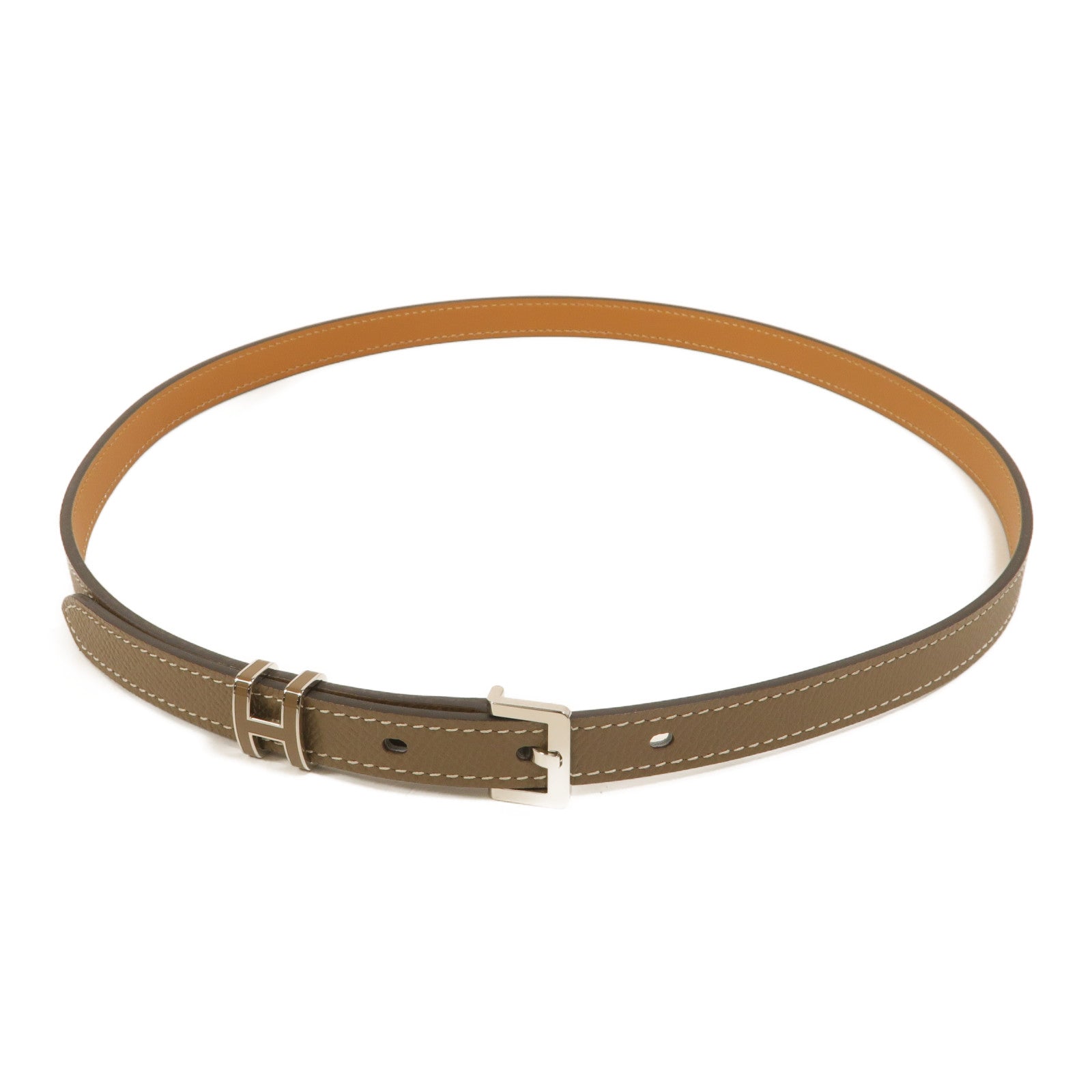 HERMES Epsom皮革Pop H Belt皮帶Etoupe