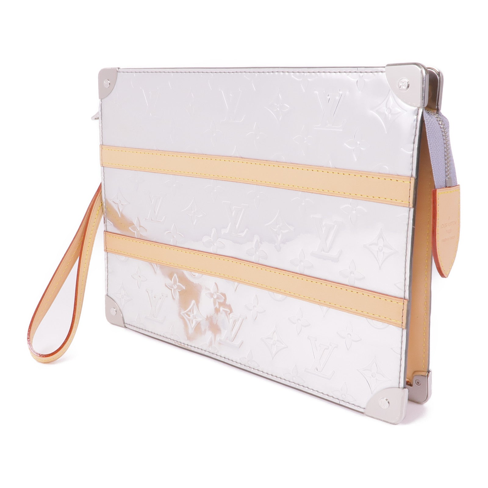 LOUIS VUITTON Monogram Mirror Trunk Pouch銀扣手拿包