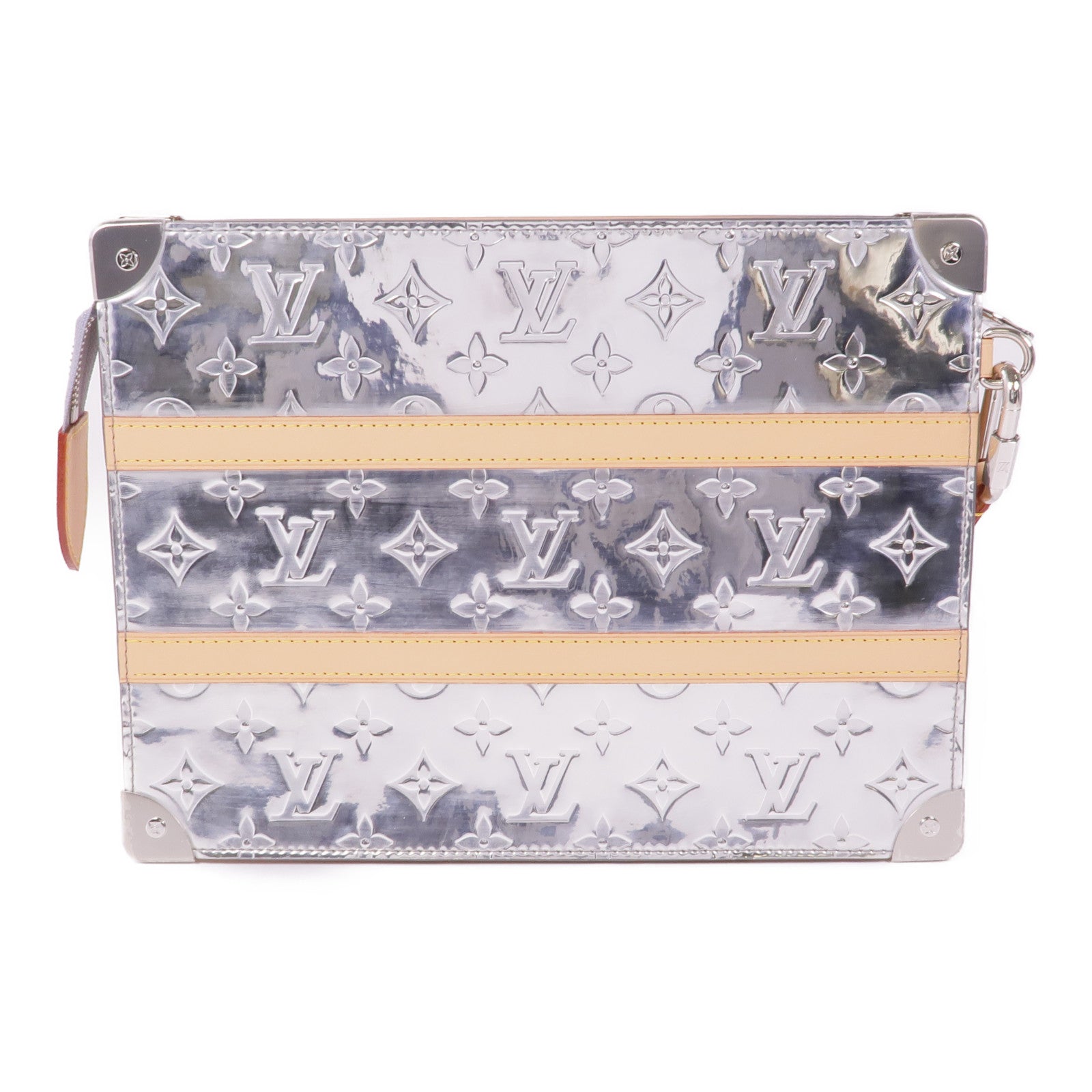 LOUIS VUITTON Monogram Mirror Trunk Pouch銀扣手拿包