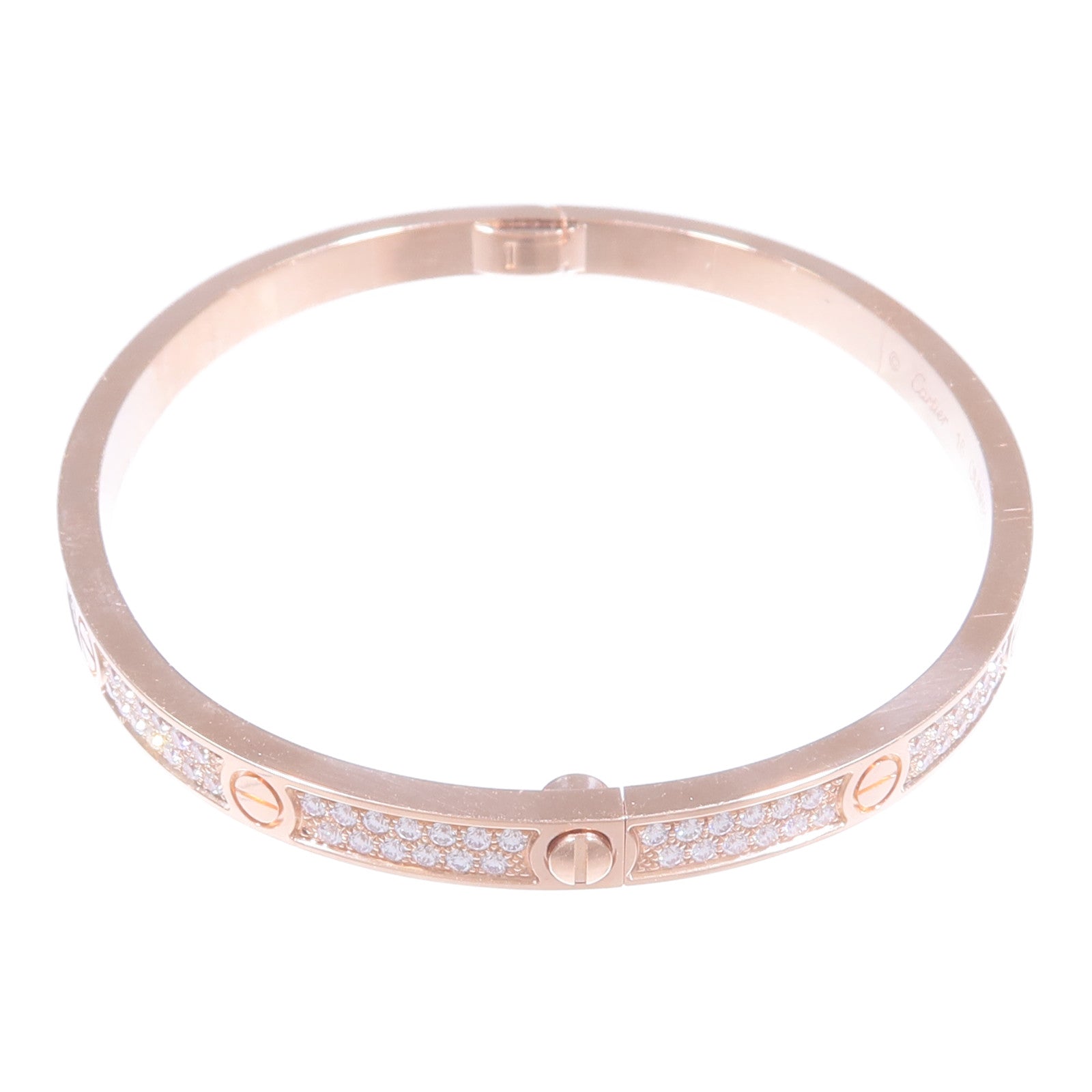 CARTIER 18K玫瑰金Love Bracelet Small Model Full Diamonds鑽石手鐲