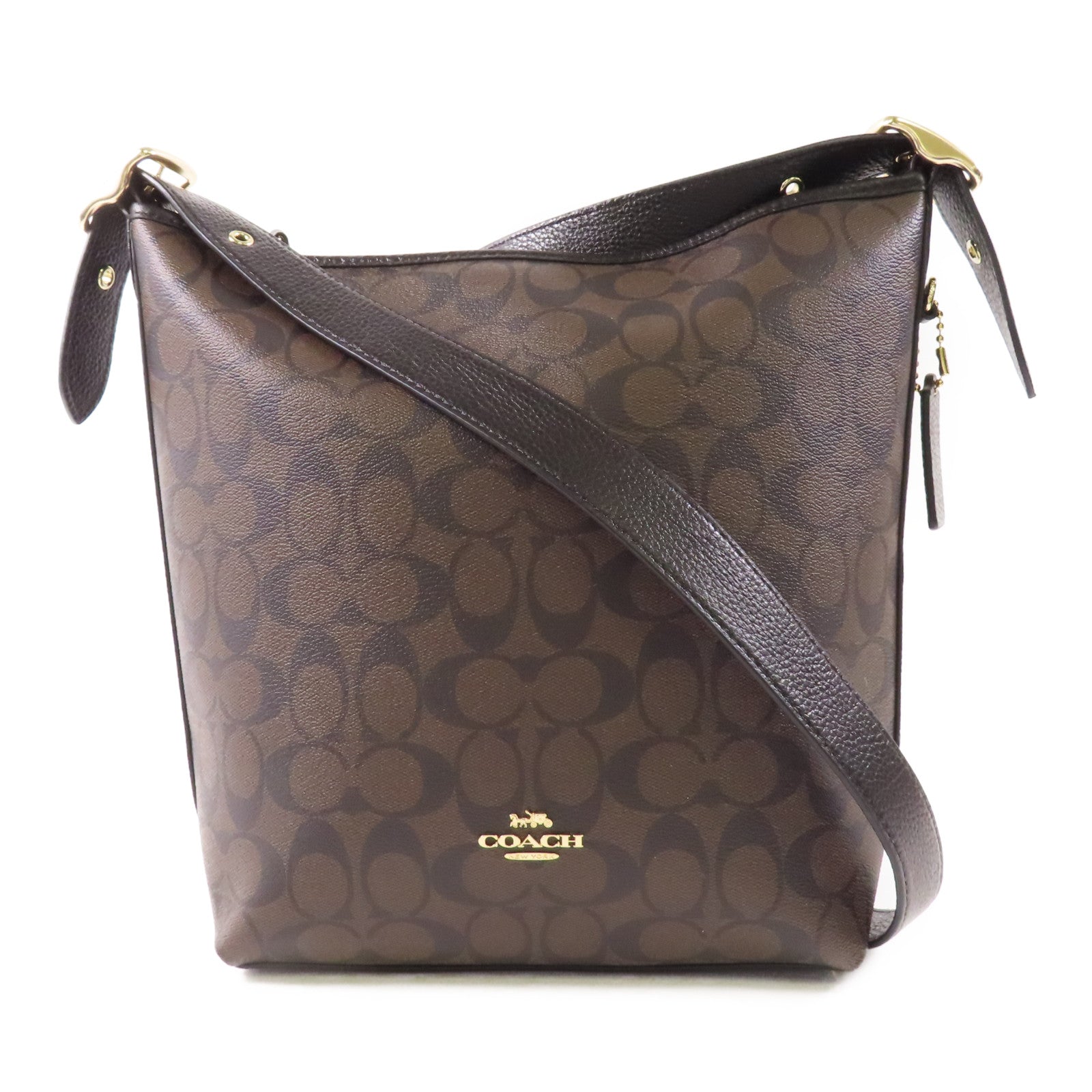 COACH 塗層帆布Shoulder Bag金扣肩背袋