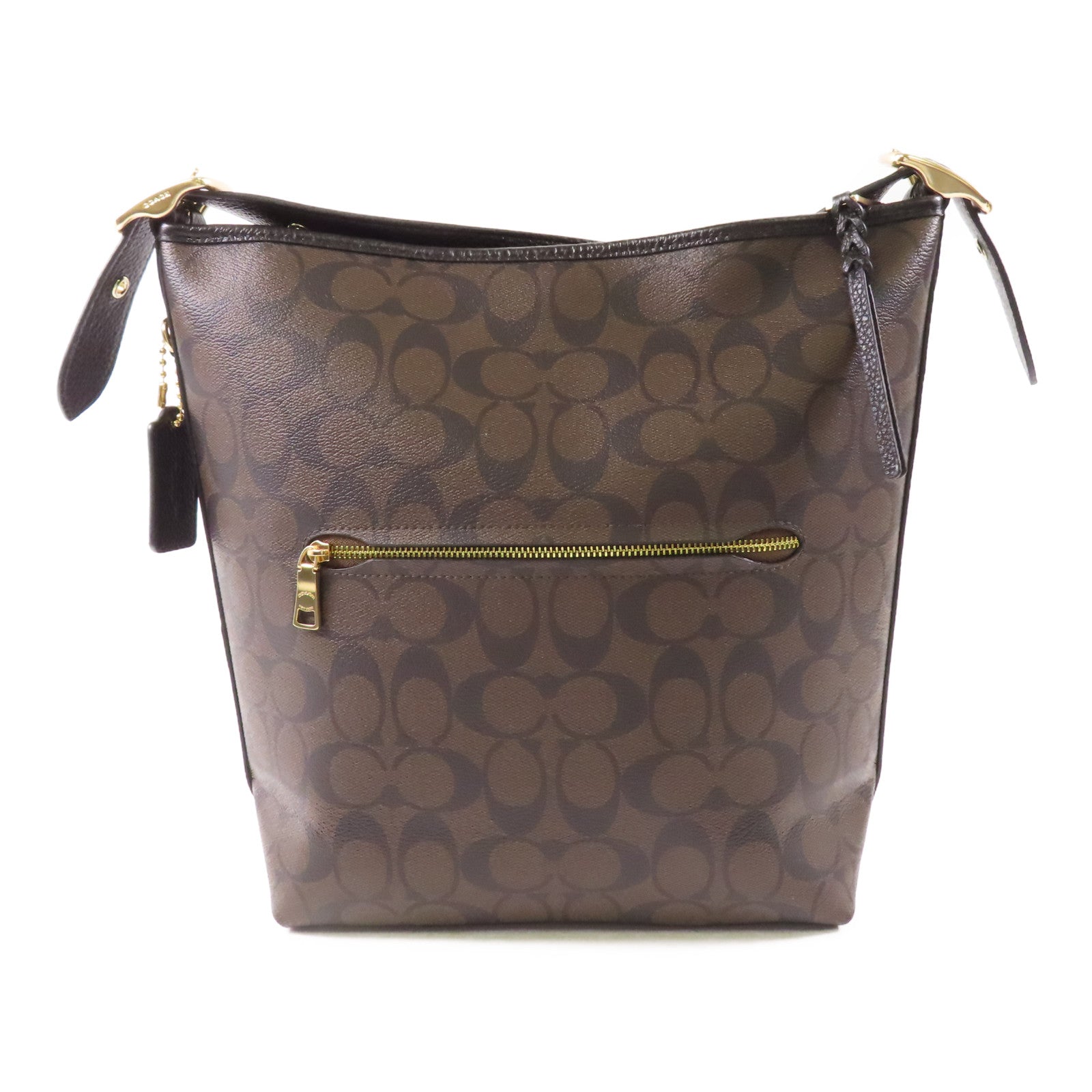 COACH 塗層帆布Shoulder Bag金扣肩背袋