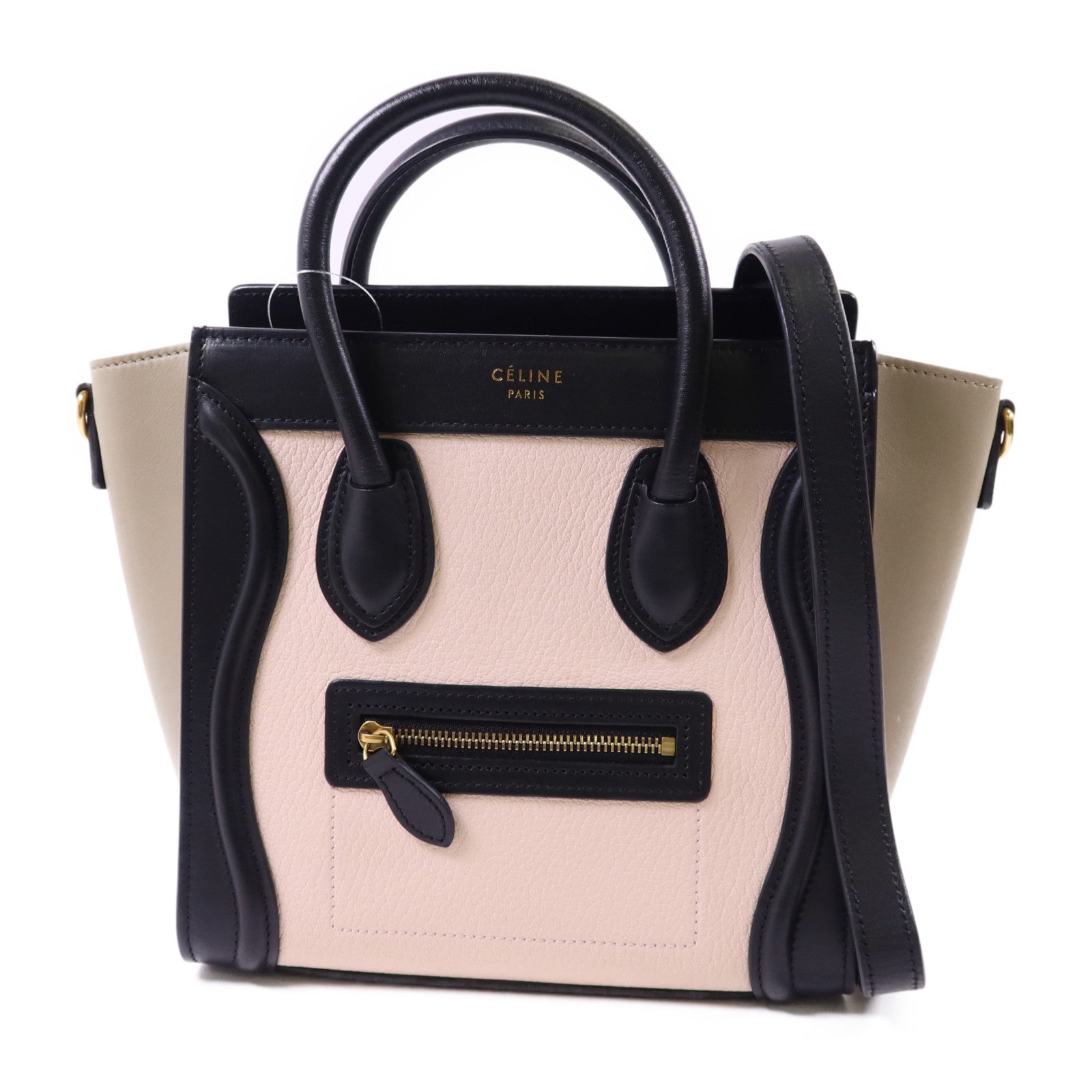 CELINE 牛皮皮革Nano Luggage金扣手挽肩背兩用袋