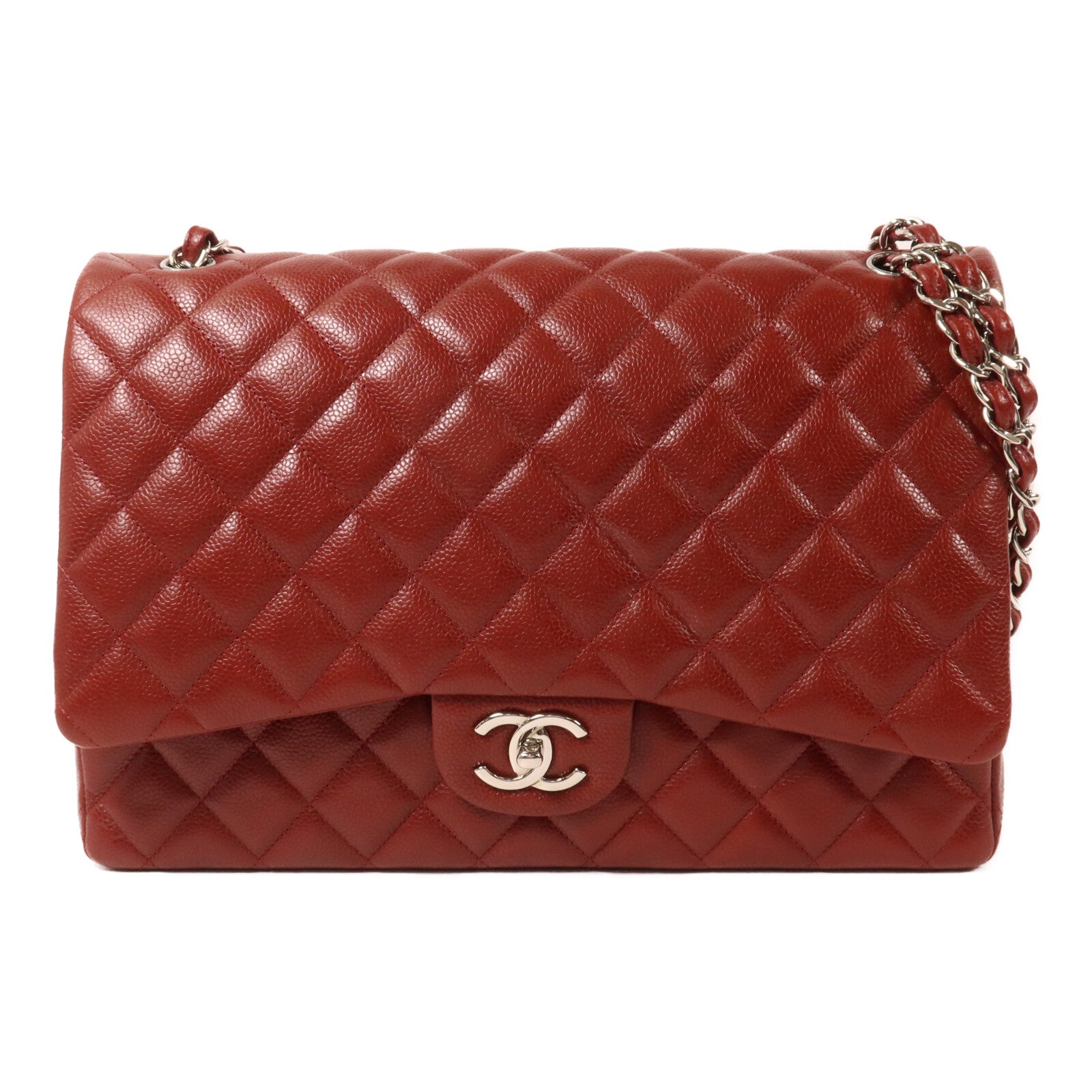 CHANEL 牛皮皮革Maxi Classic鏈帶肩背袋