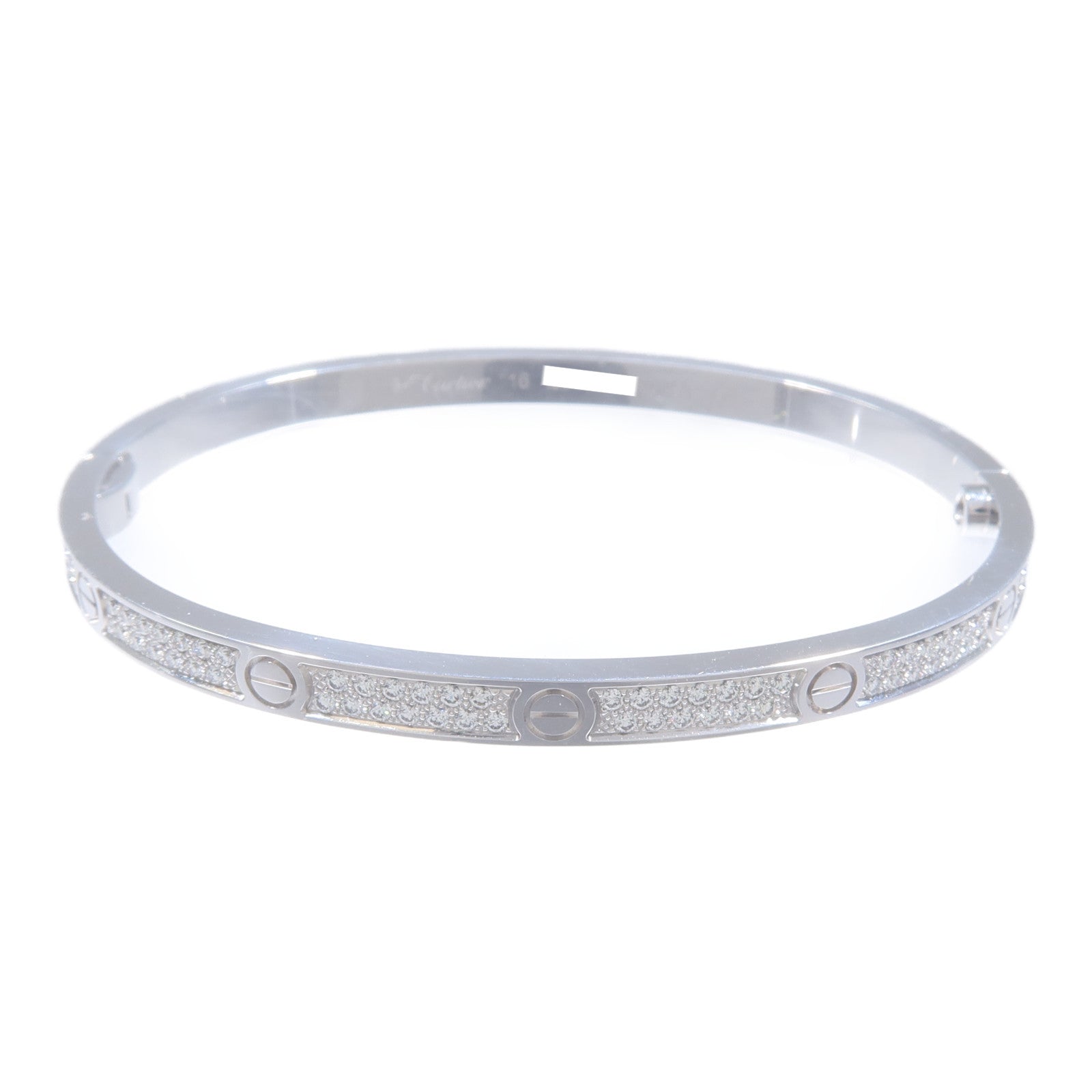 CARTIER 18K白金Love Bracelet Small Model Full Diamonds鑽石手鐲