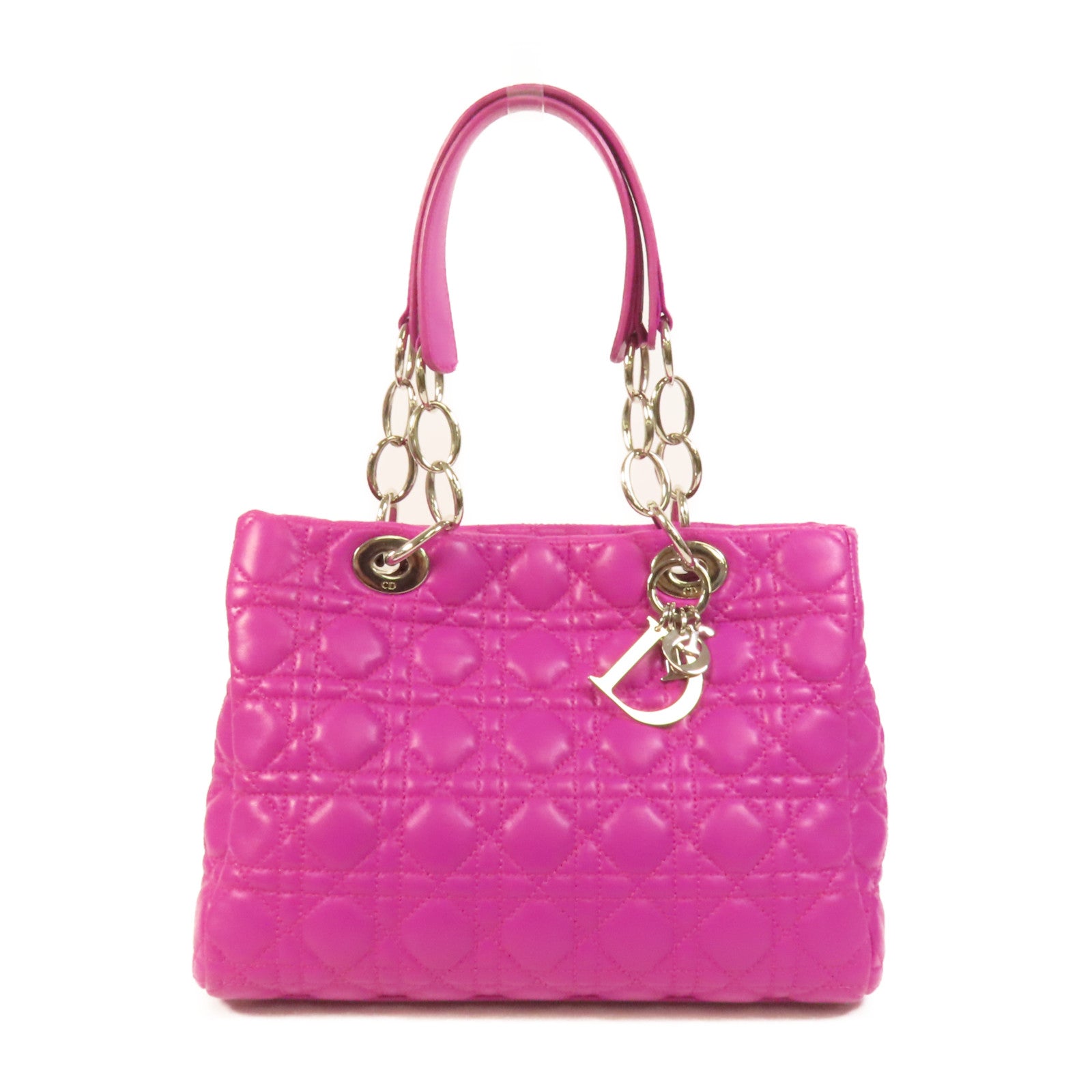 Dior 羊皮皮革Hand Bag銀扣手挽袋