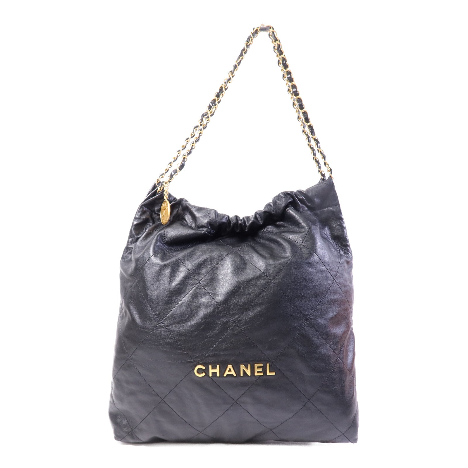 CHANEL 牛皮皮革Chanel 22 Medium金扣鏈帶肩背袋